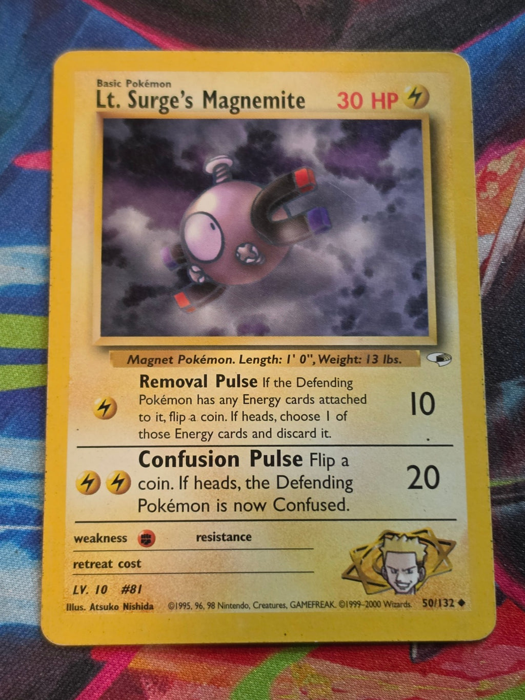Lt. Surge's Magnemite (50) - 050/132 - Gym Heroes - Uncommon - Unlimited - LP Pokemon