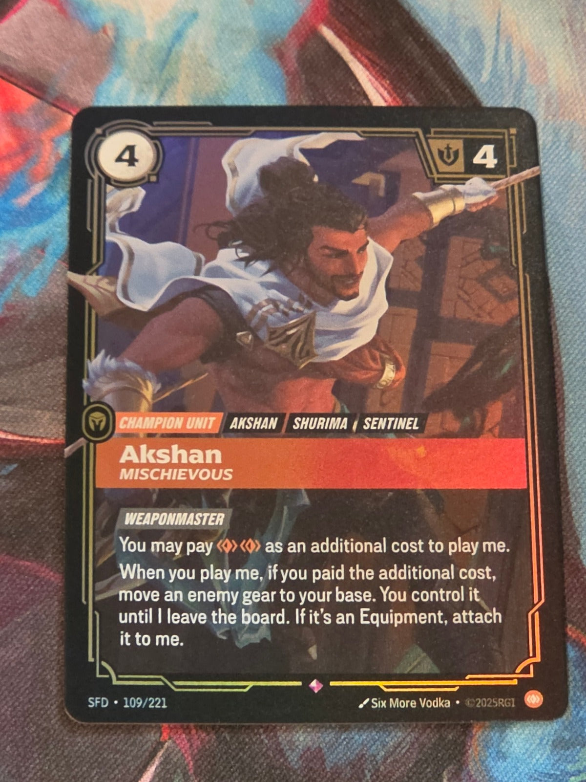 Akshan, Mischievous - 109/221 - Spiritforged - Rare - NM