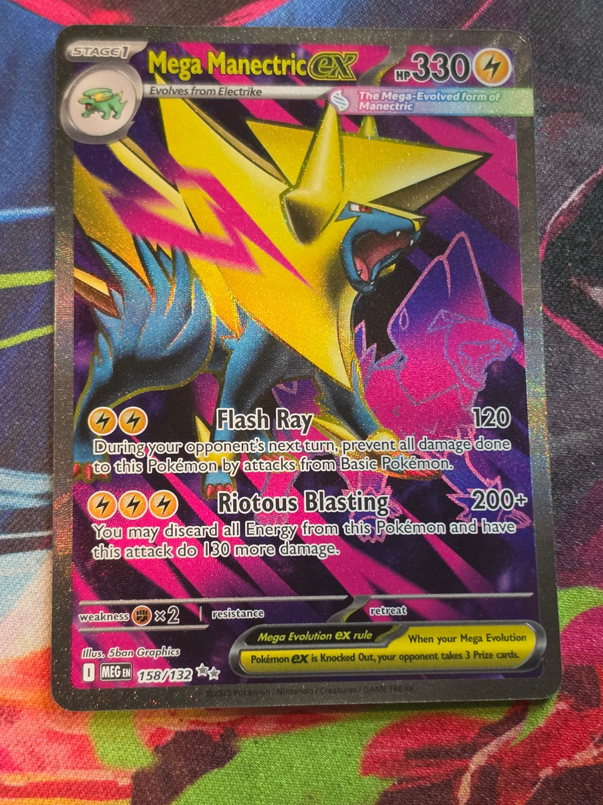 Mega Manectric ex Ultra Rare ME01: Mega Evolution 158/132 NM Pokemon