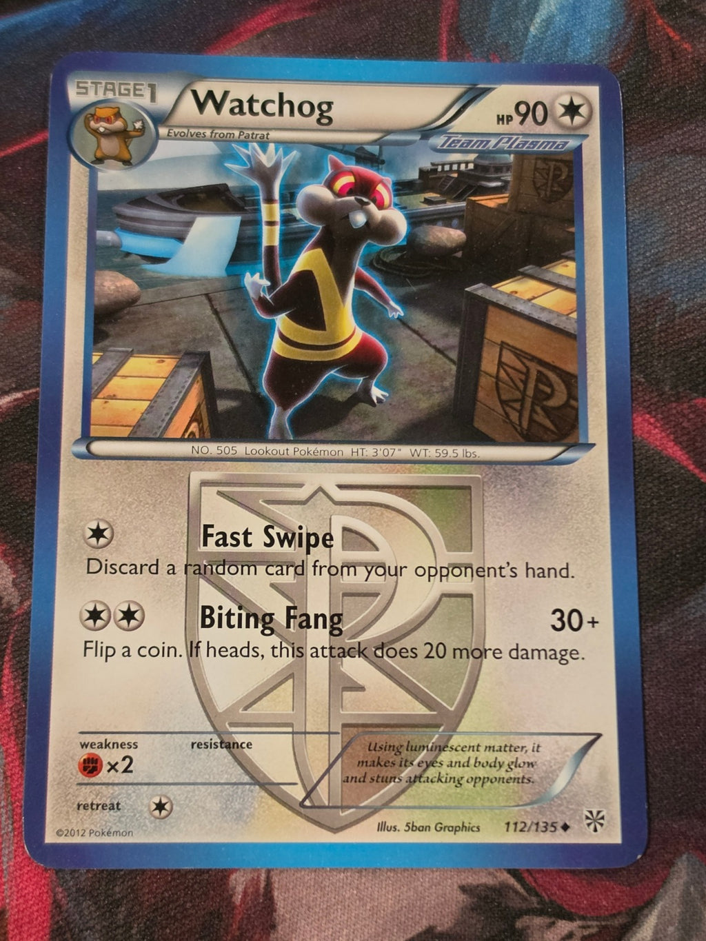 Watchog (Team Plasma) (112) - 112/135 - Plasma Storm - Uncommon - NM - Pokemon