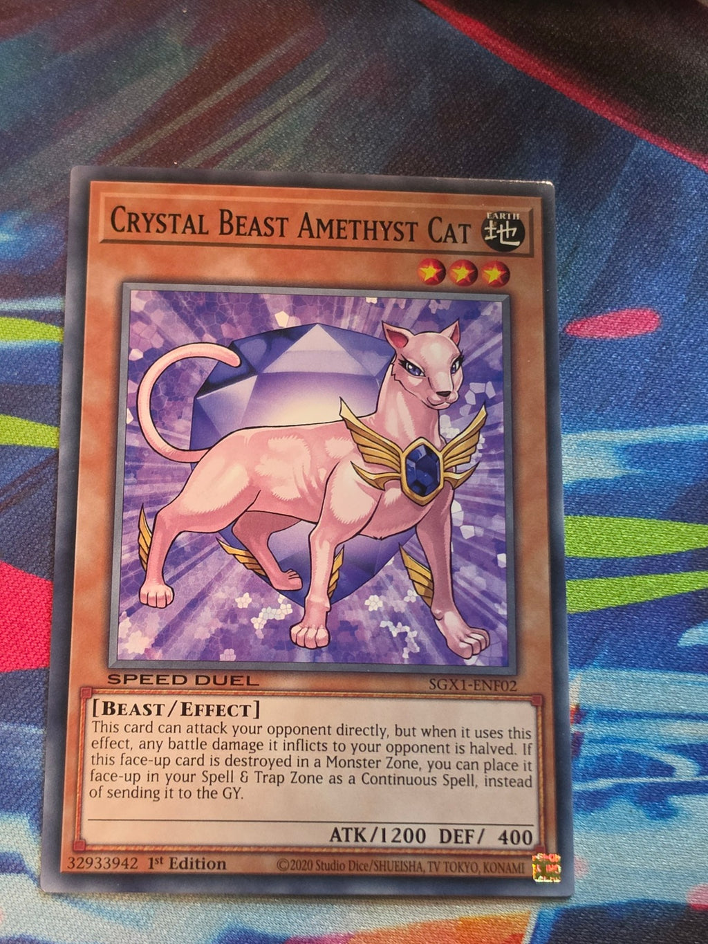 Crystal Beast Amethyst Cat Common Speed Duel GX: Duel Academy Box SGX1-ENF02 1st Edition 1st Edition LP Yu-Gi-Oh!