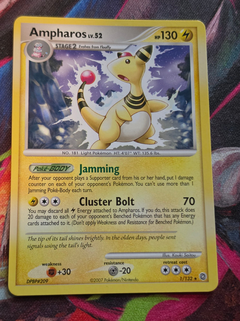 Ampharos (DP Secret Wonders) Rare Deck Exclusives 001/132 NM-/LP+ Pokemon