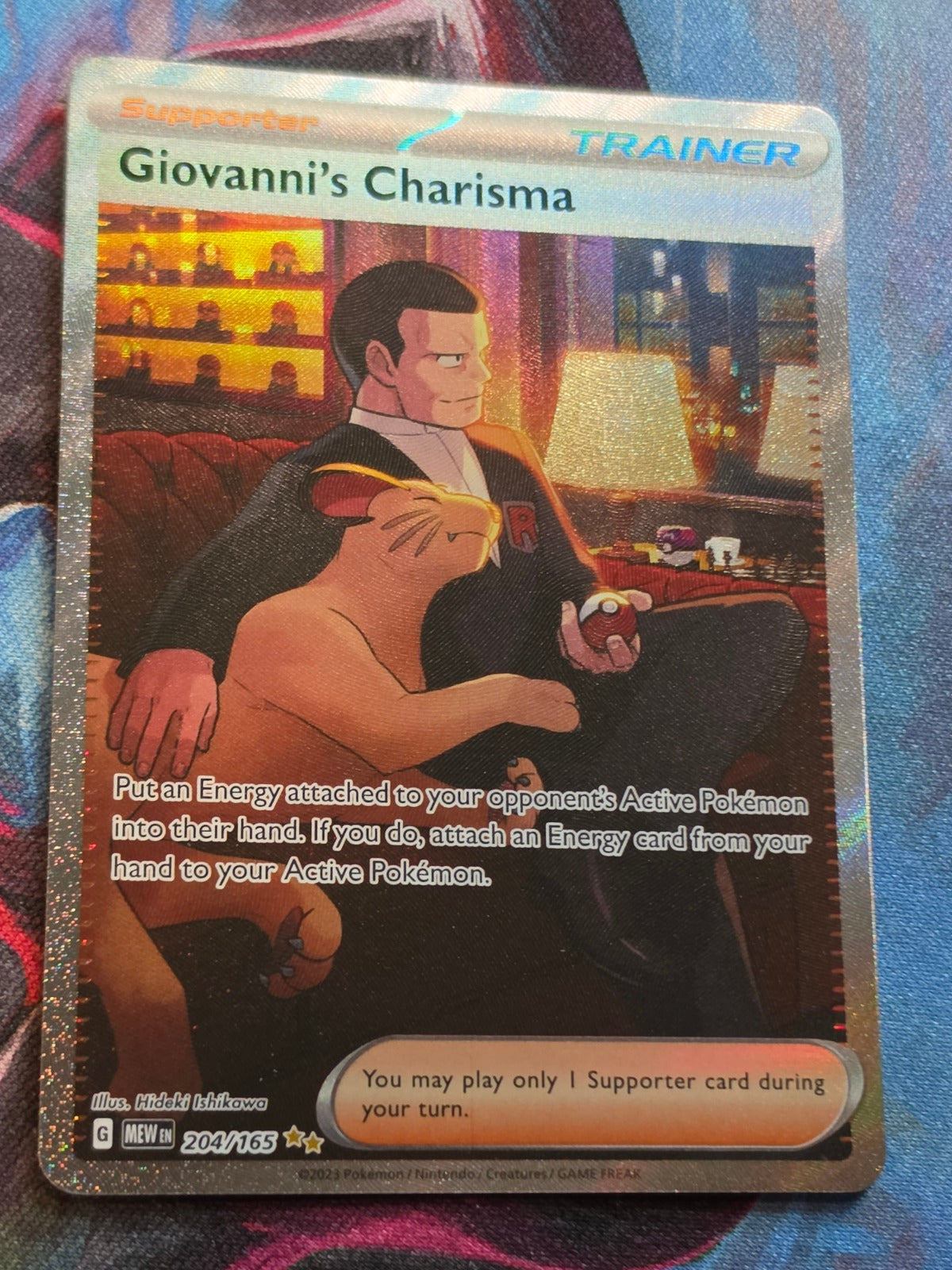 Giovanni's Charisma Special Illustration Rare Scarlet & Violet 151 204/165 NM Pokemon