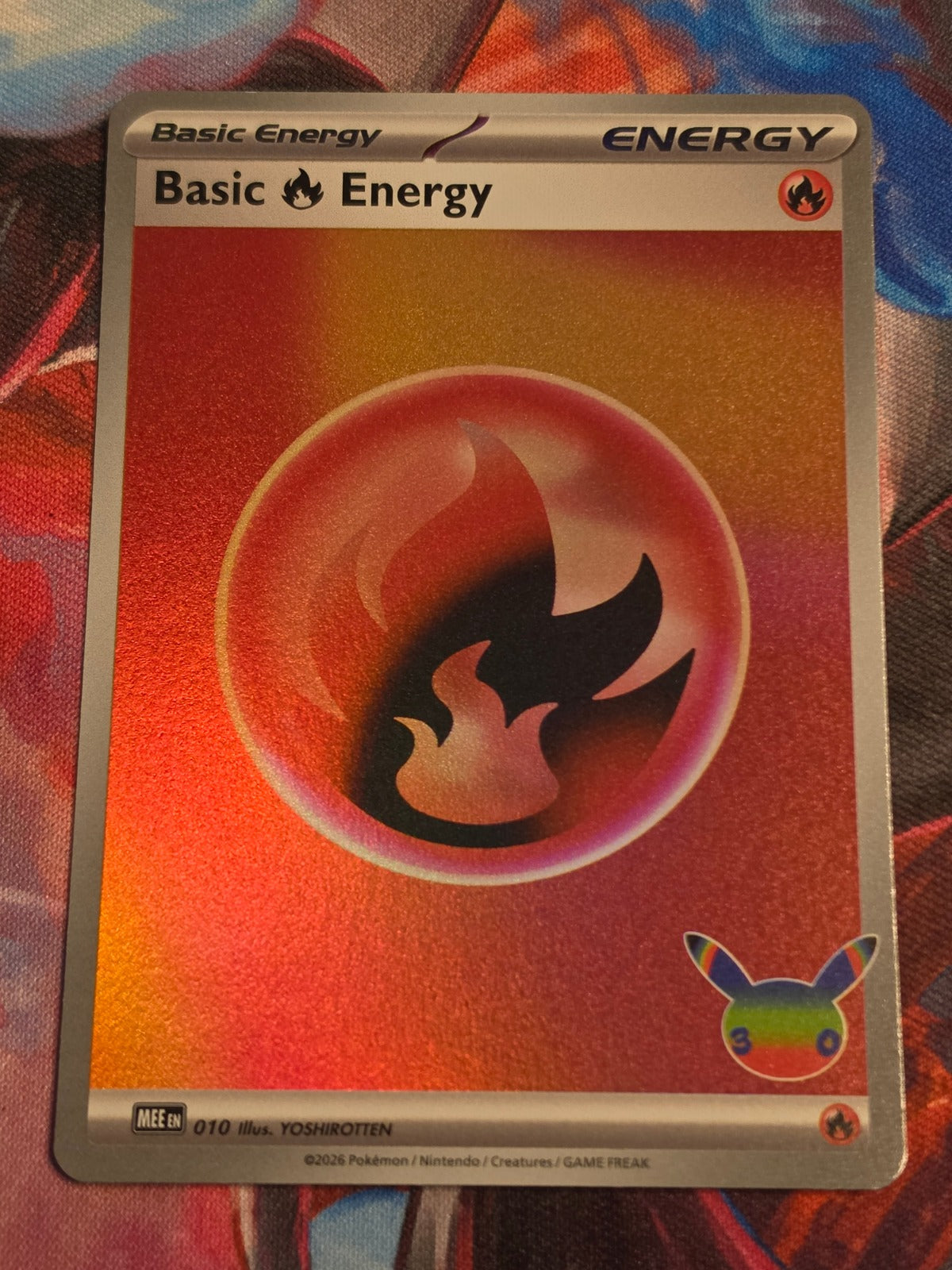 Basic Fire Energy (30th Celebration) Futuristic Rare MEE: Mega Evolution Energies 010 NM Pokemon