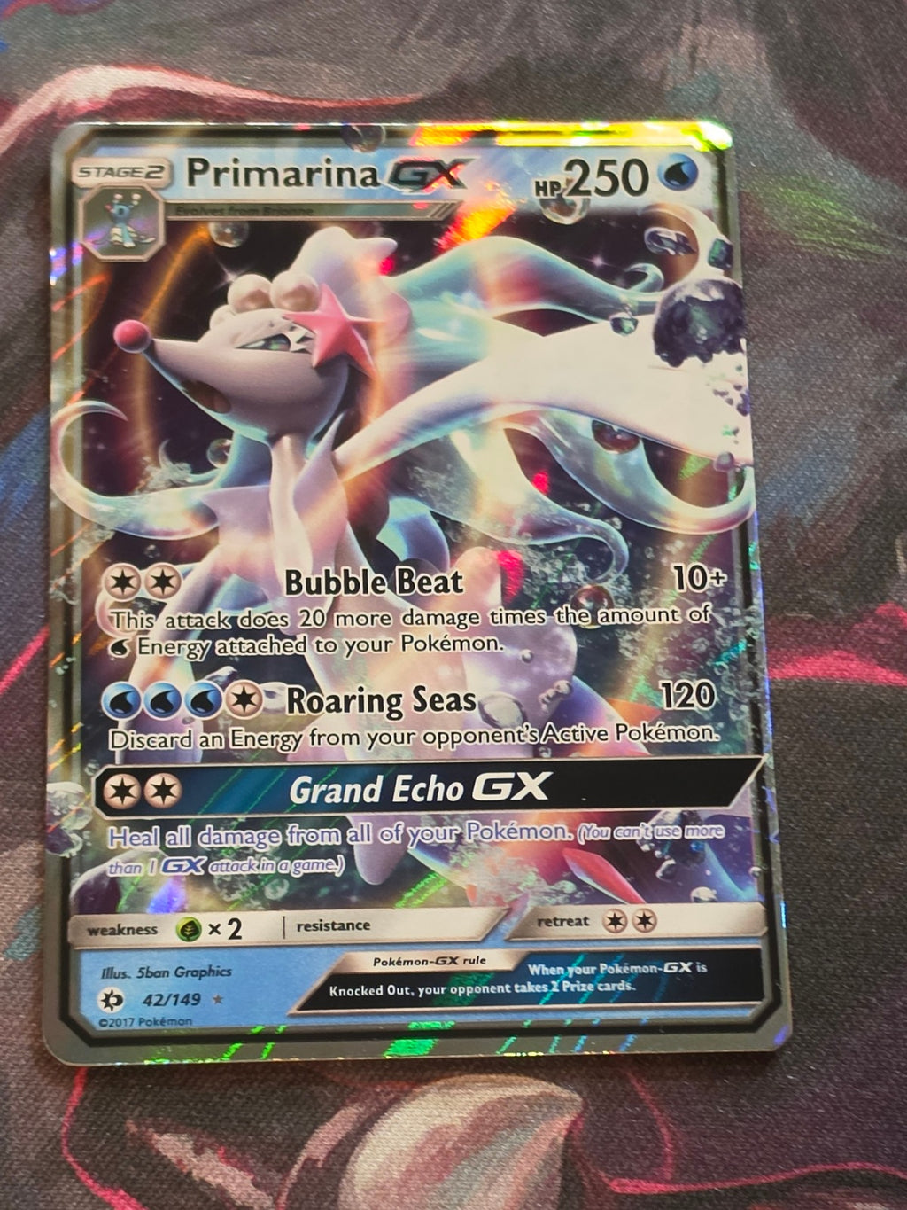 Primarina GX - 42/149 - SM Base Set - Ultra Rare - NM - Pokemon
