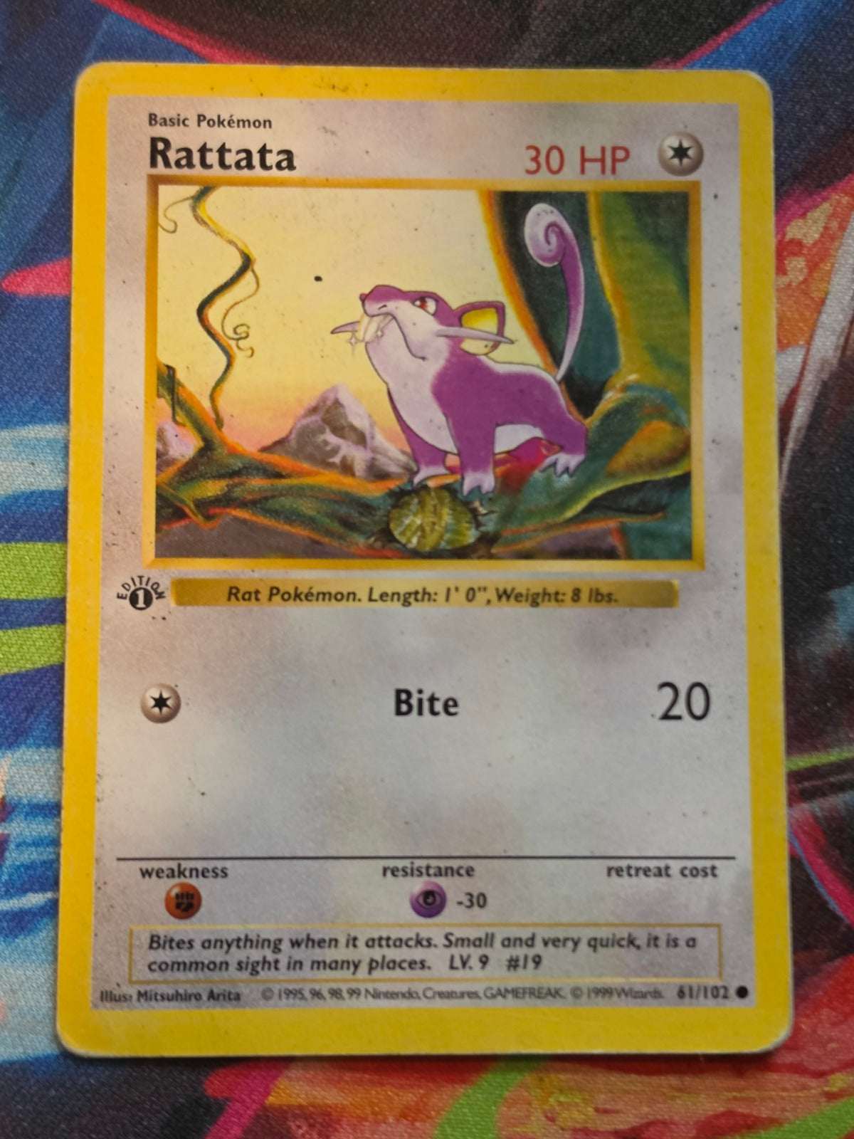 Rattata 1st Edition Shadowless Base Set Common 061/102 MP Pokemon