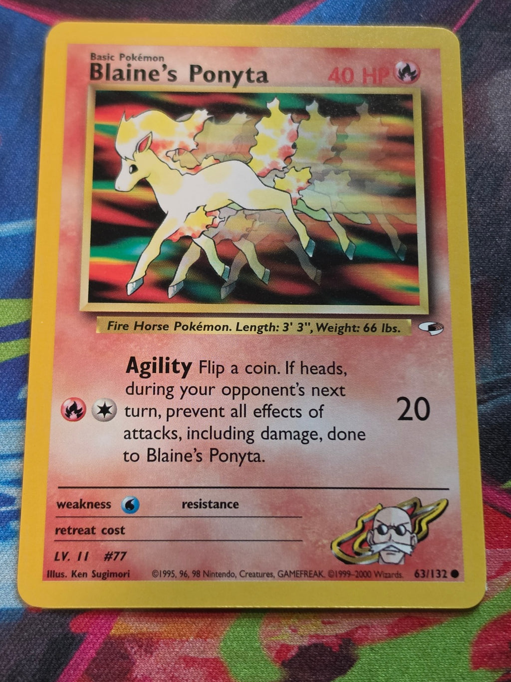 Blaine's Ponyta - 063/132 - Gym Heroes - Common - Unlimited - NM Pokemon
