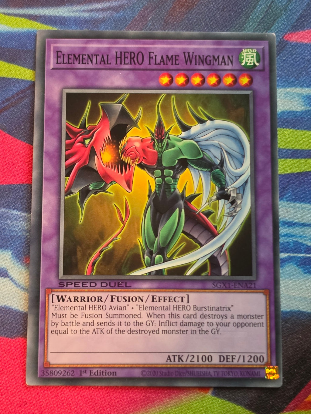 Elemental HERO Flame Wingman Common Speed Duel GX: Duel Academy Box SGX1-ENA21 1st Edition LP Yu-Gi-Oh!