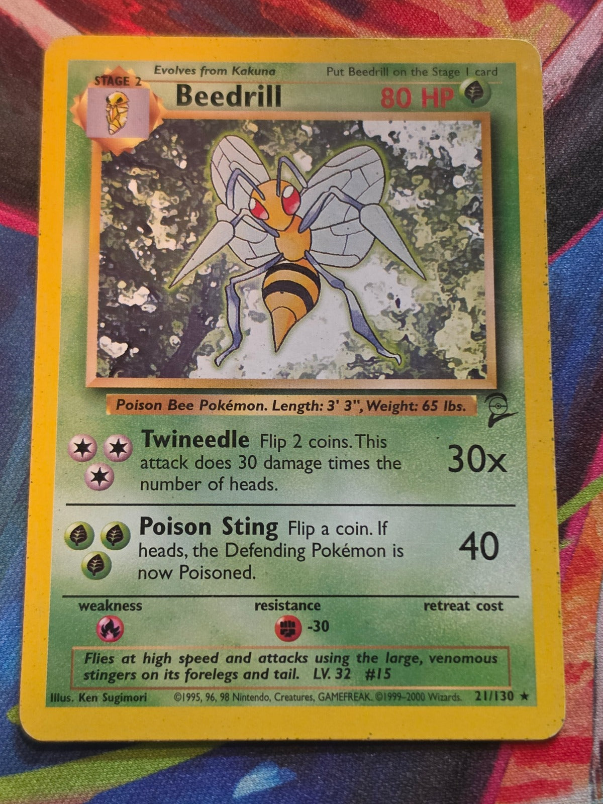 Beedrill Rare Base Set 2 021/130 LP Pokemon