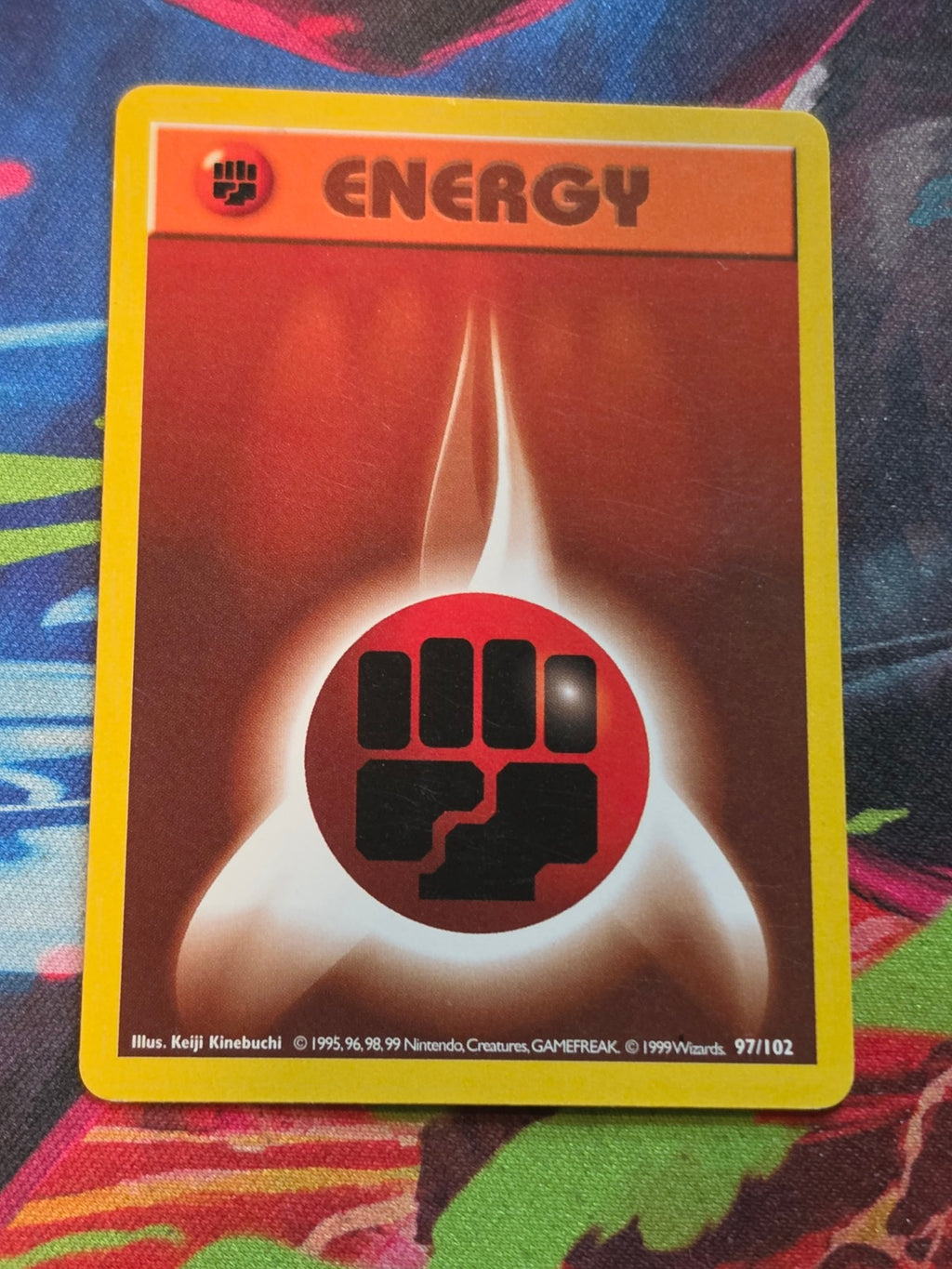 Fighting Energy Shadowless Base Set Common 097/102 LP Pokemon