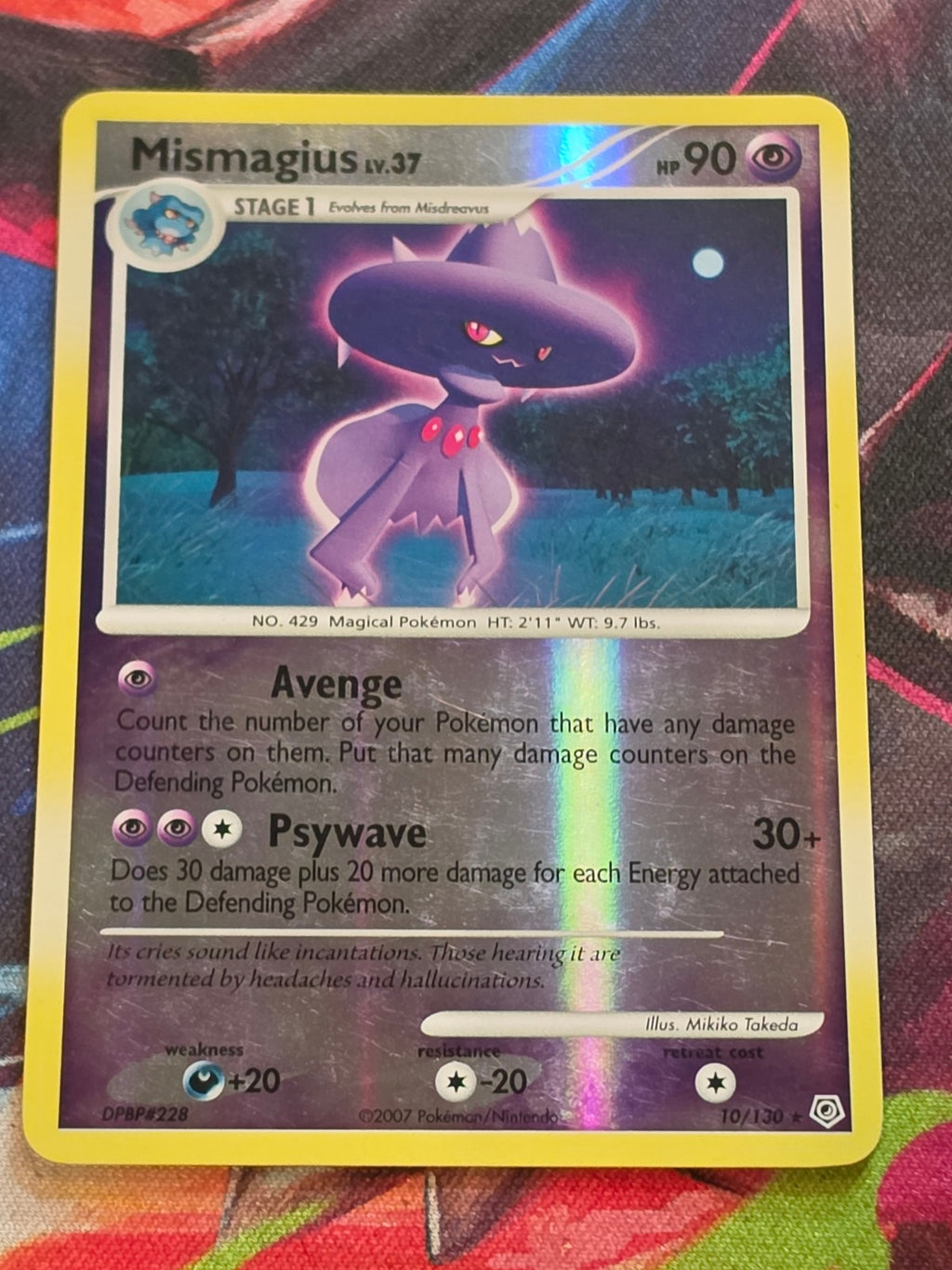 Mismagius - 10/130 - Diamond and Pearl - Holo Rare - Reverse Holo - LP Pokemon
