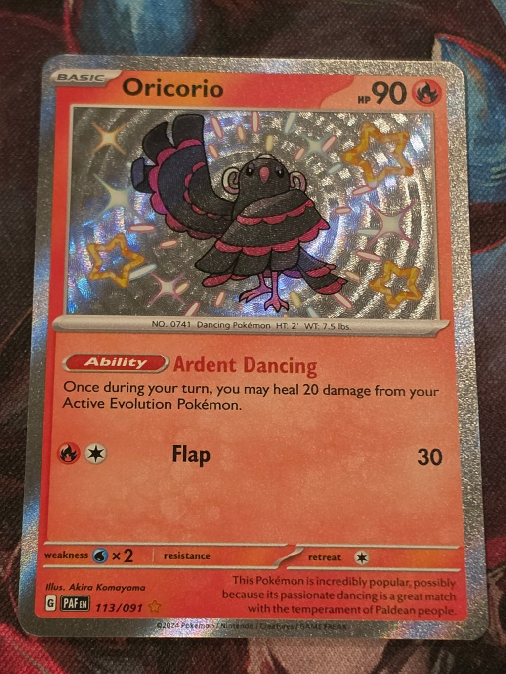 Oricorio Shiny Rare Paldean Fates 113/091 NM Pokemon