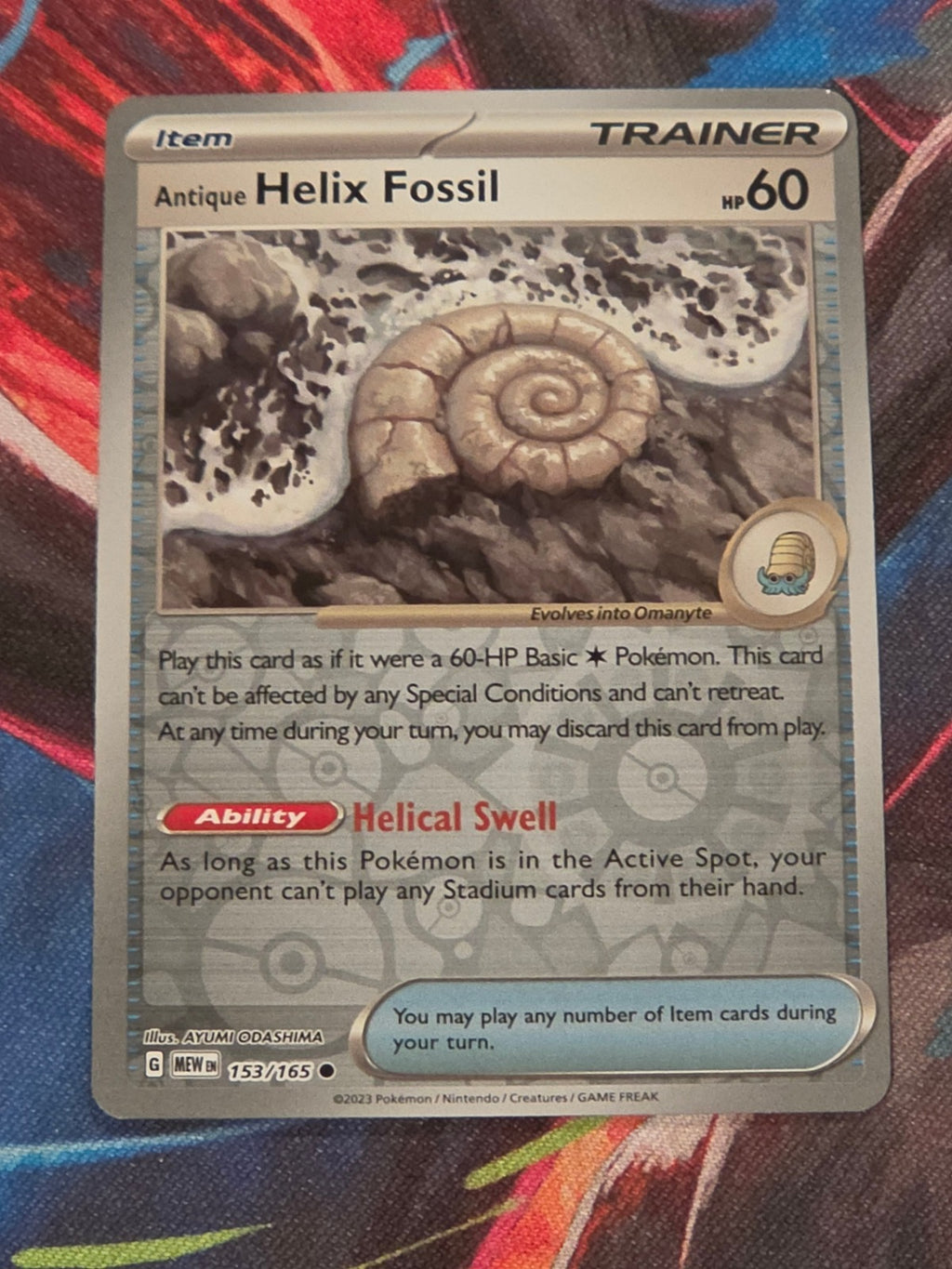 Antique Helix Fossil - 153/165 - SV: Scarlet & Violet 151 - Common - Reverse Holo - NM Pokemon