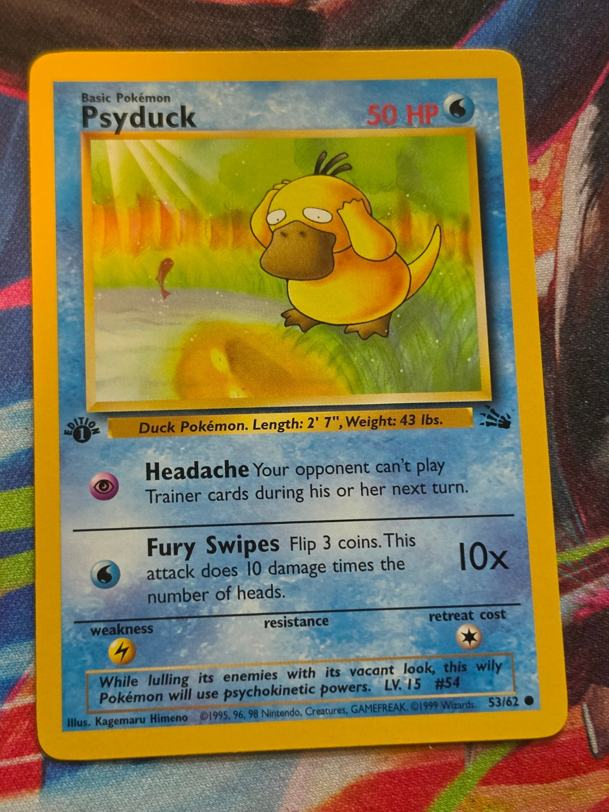 Psyduck 1st Edition Common Fossil 53/62 LP Pokemon