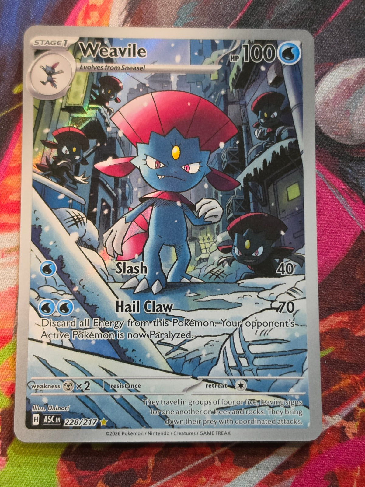 Weavile Illustration Rare ME: Ascended Heroes 228/217 NM Pokemon