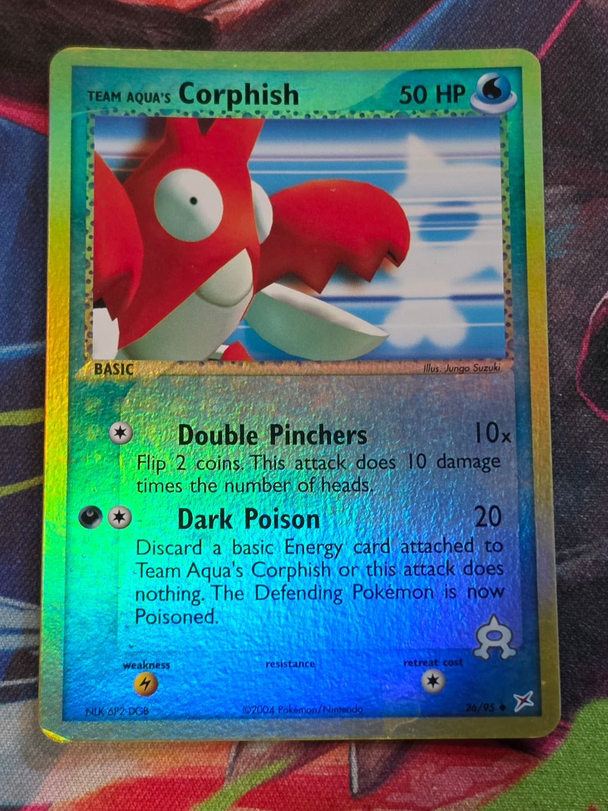 Team Aqua's Corphish Uncommon Reverse Holo EX Team Magma vs Team Aqua 26/95 LP Pokemon