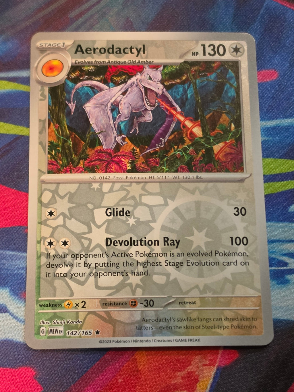 Aerodactyl Reverse Holo Rare SV: Scarlet & Violet 151 142/165 NM