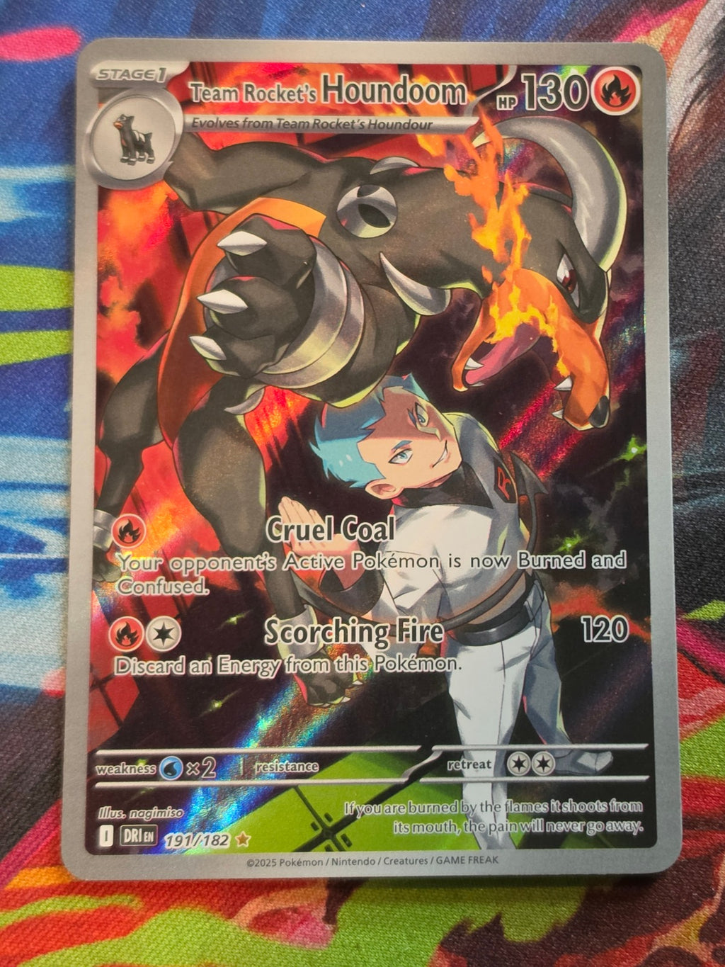 Team Rocket's Houndoom Illustration Rare SV10: Destined Rivals 191/182 NM Pokemon
