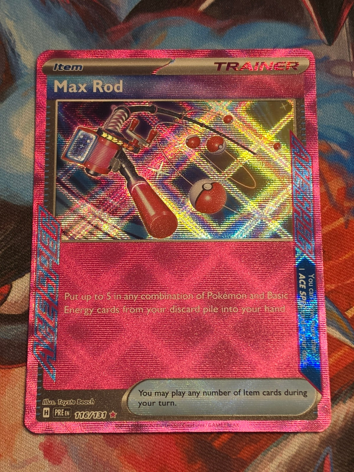 Max Rod ACE SPEC Rare SV: Prismatic Evolutions 116/131 NM Pokemon