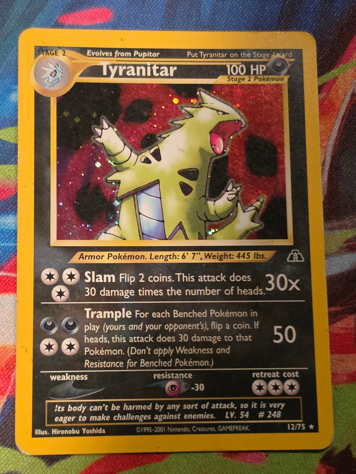 Tyranitar (12) Holo Rare Unlimited Neo Discovery 12/75 LP-/MP+ Pokemon