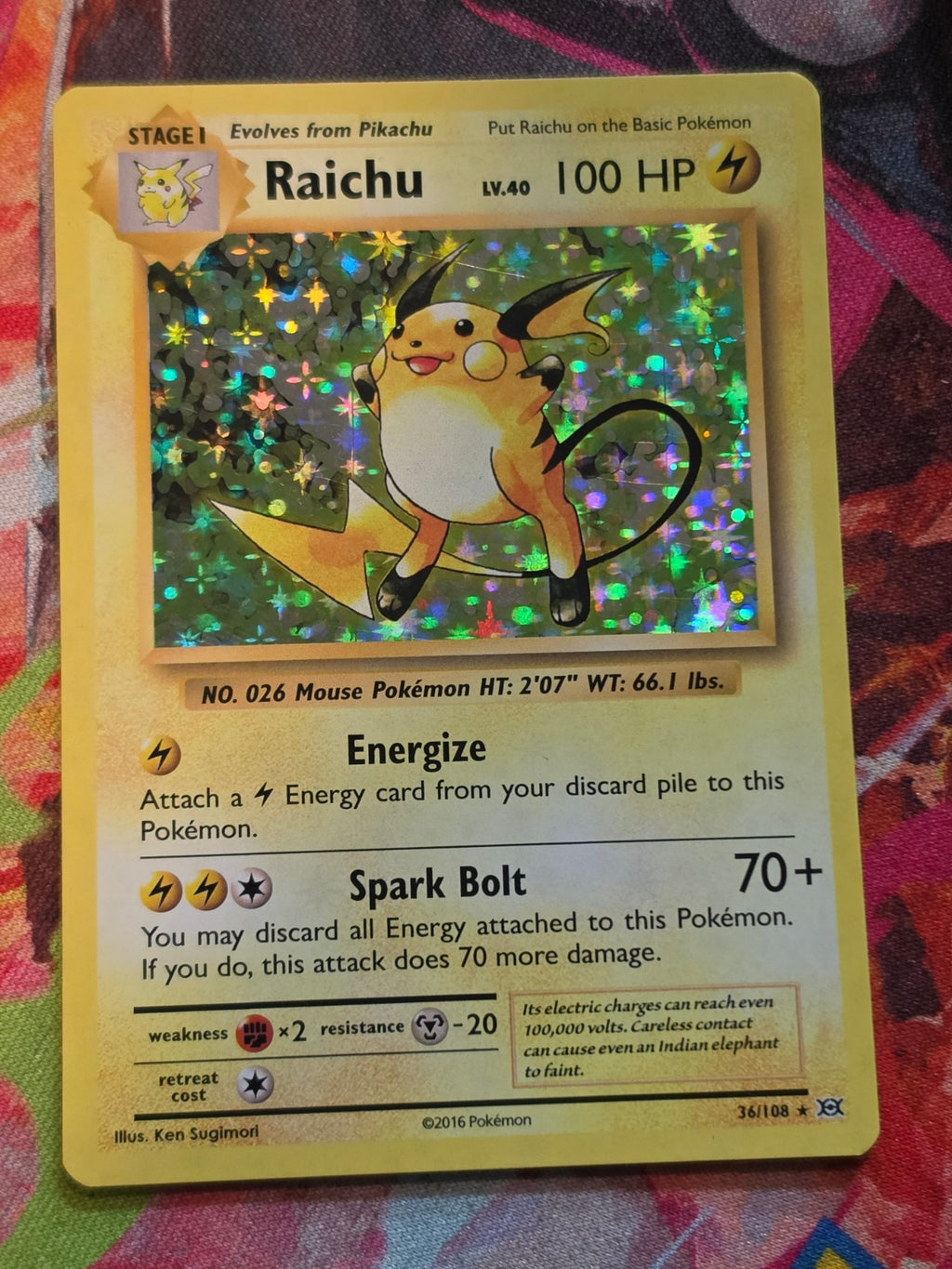 Raichu Holo Rare XY - Evolutions 36/108 NM Pokemon