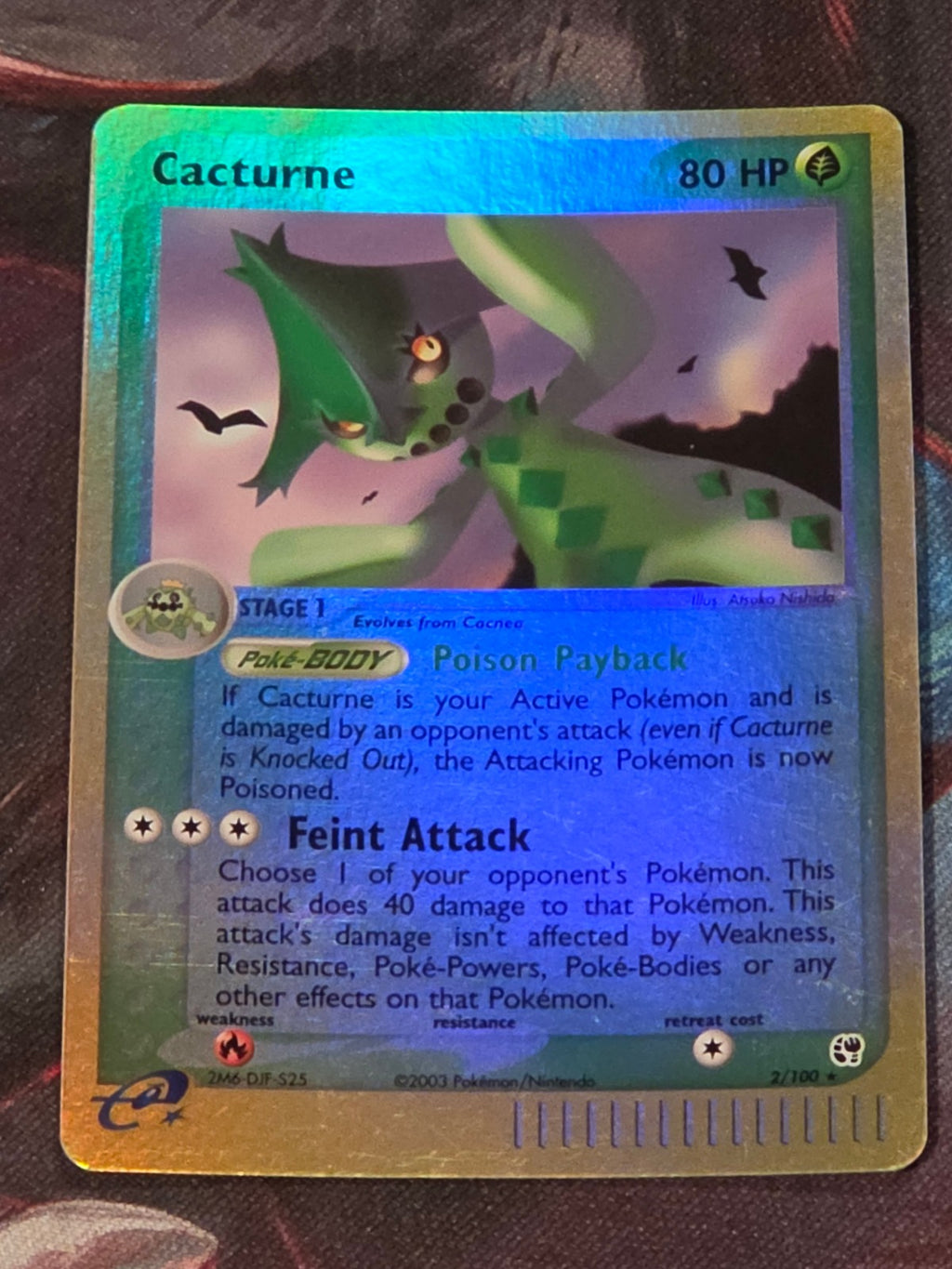 Cacturne Holo Rare Reverse Holo EX Sandstorm 2/100 NM-/LP+ Pokemon