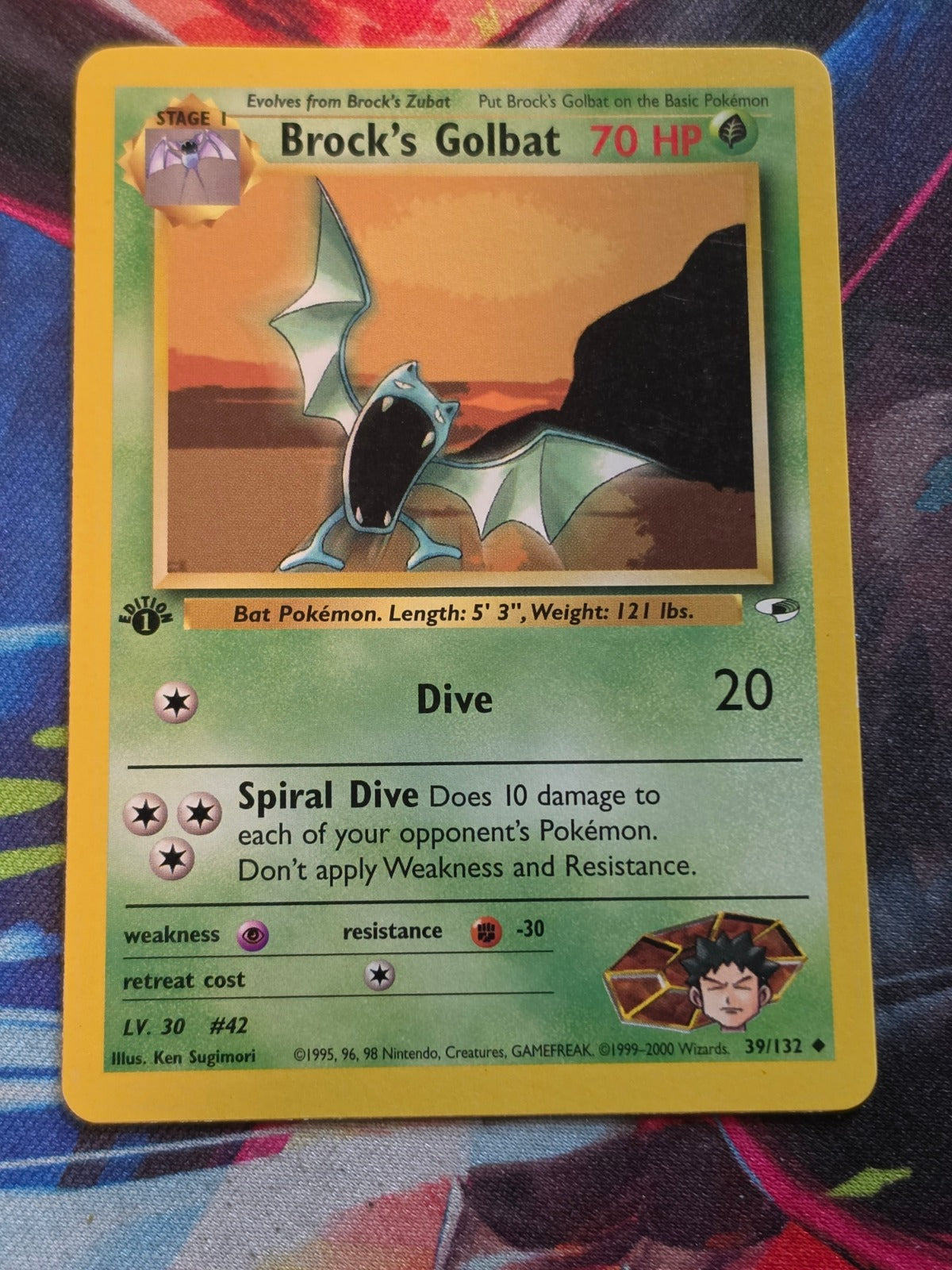 Brock's Golbat - 039/132 - Gym Heroes - Uncommon - 1st Edition - NM Pokemon