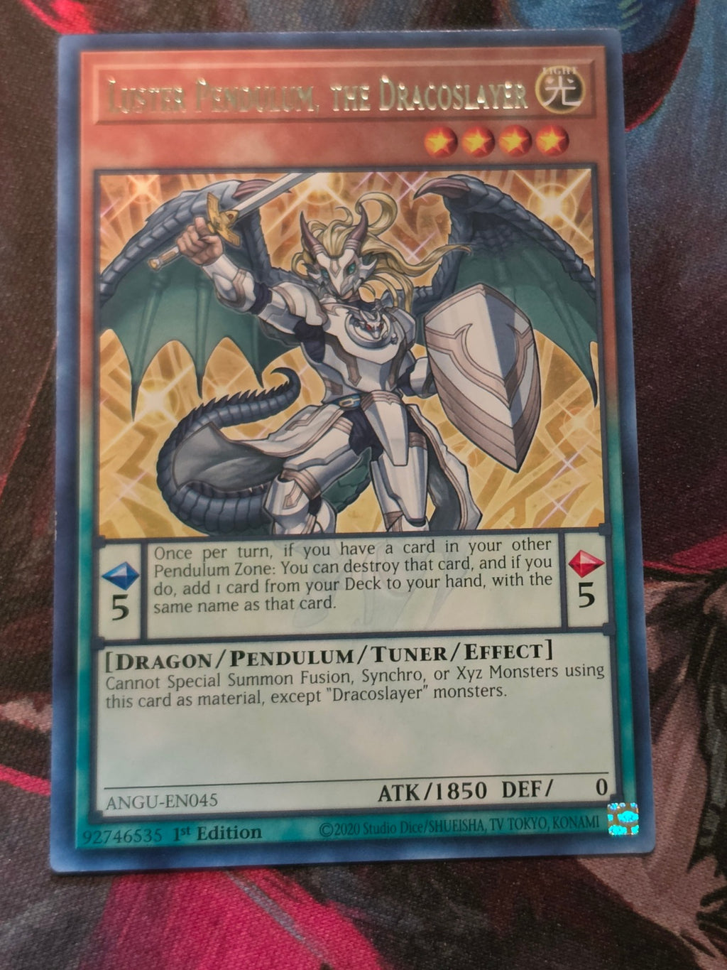 Luster Pendulum, the Dracoslayer Rare Ancient Guardians ANGU-EN045 LP