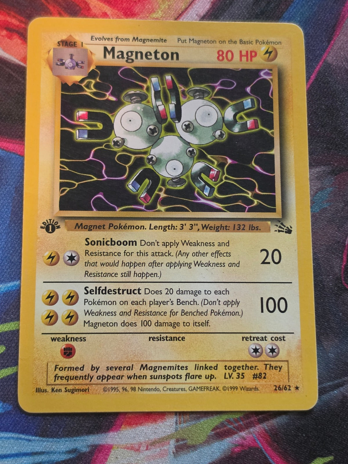 Magneton (26) 1st Edition Rare Fossil 26/62 MP Pokemon
