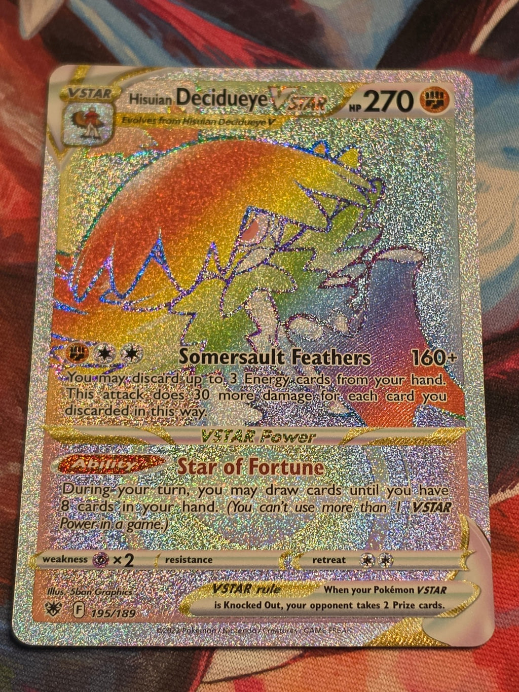 Hisuian Decidueye VSTAR (Secret) Secret Rare SWSH10: Astral Radiance 195/189 NM Pokemon