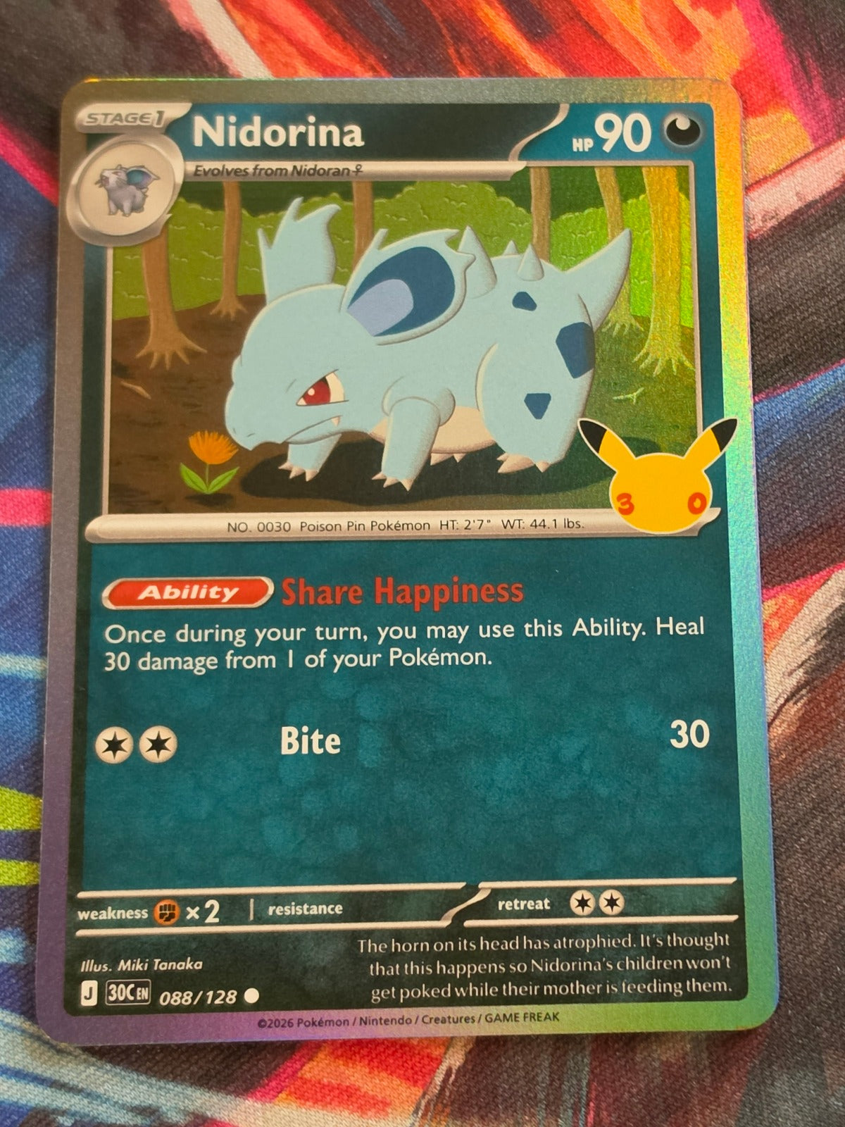 Nidorina - 088/128 - ME: 30th Celebration - Common - NM - Pokemon
