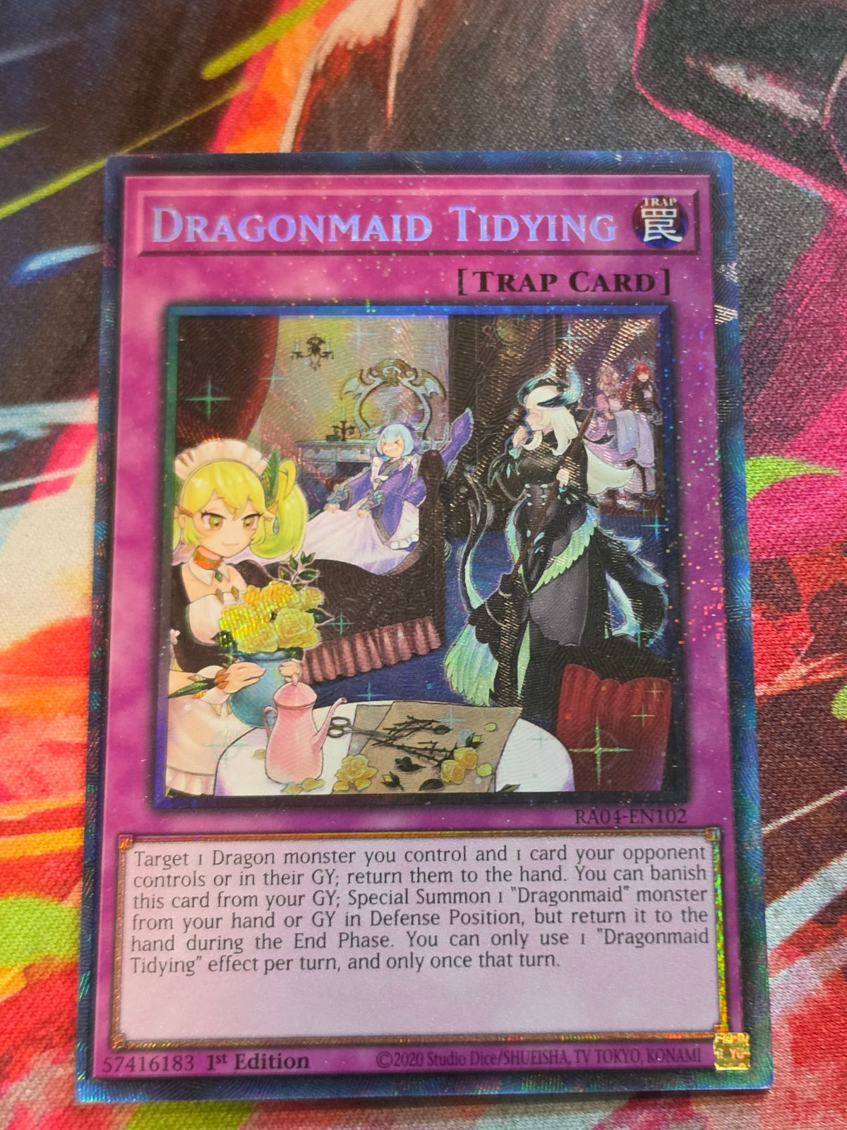Dragonmaid Tidying (PCR) Prismatic Collector's Rare Quarter Century Stampede RA04-EN102 NM