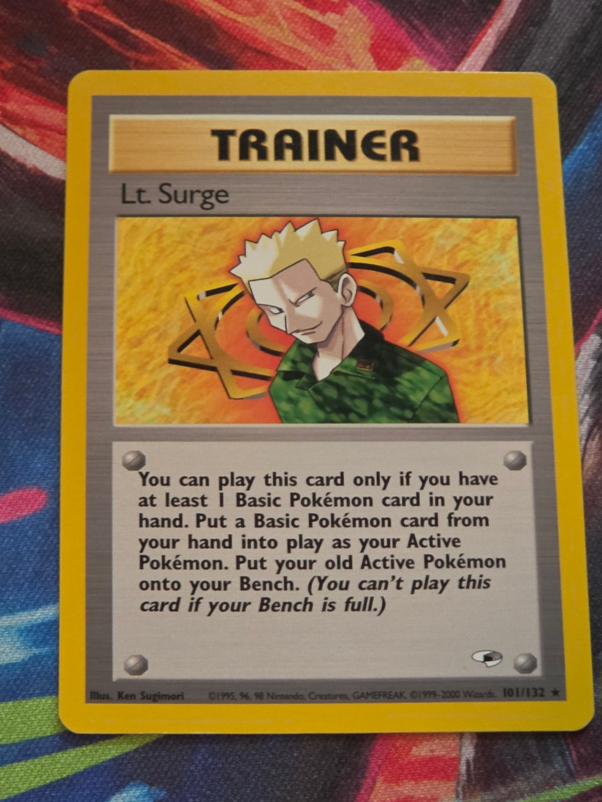 Lt. Surge (101) Unlimited Rare Gym Heroes 101/132 LP+ Pokemon