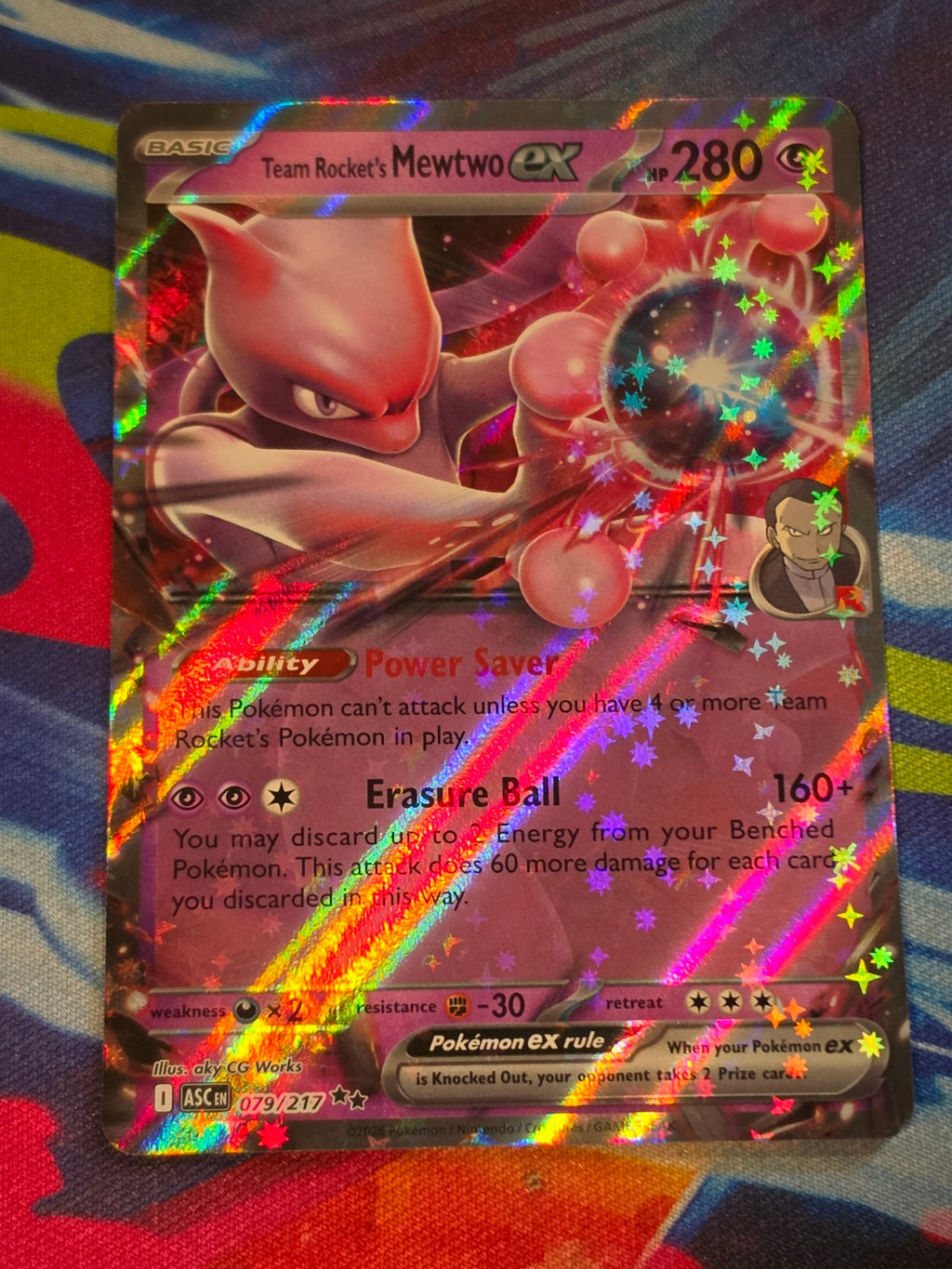 Team Rocket's Mewtwo ex Double Rare ME: Ascended Heroes 079/217 NM