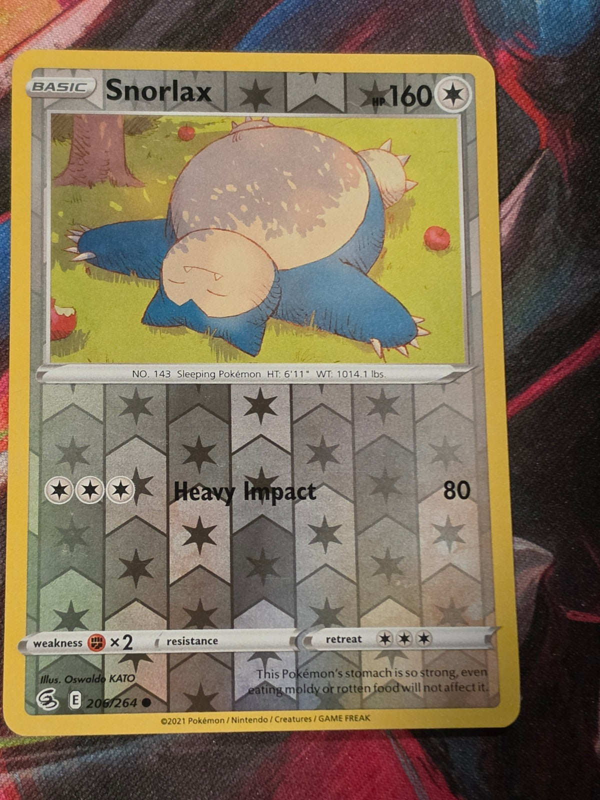 Snorlax Reverse Holo Common Fusion Strike 206/264 LP Pokemon