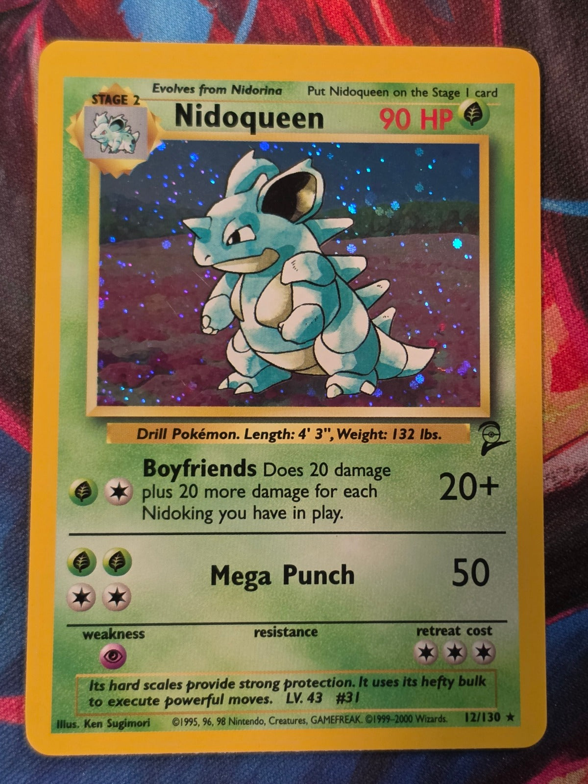 Nidoqueen Holo Rare Base Set 2 012/130 NM-/LP+ Pokemon