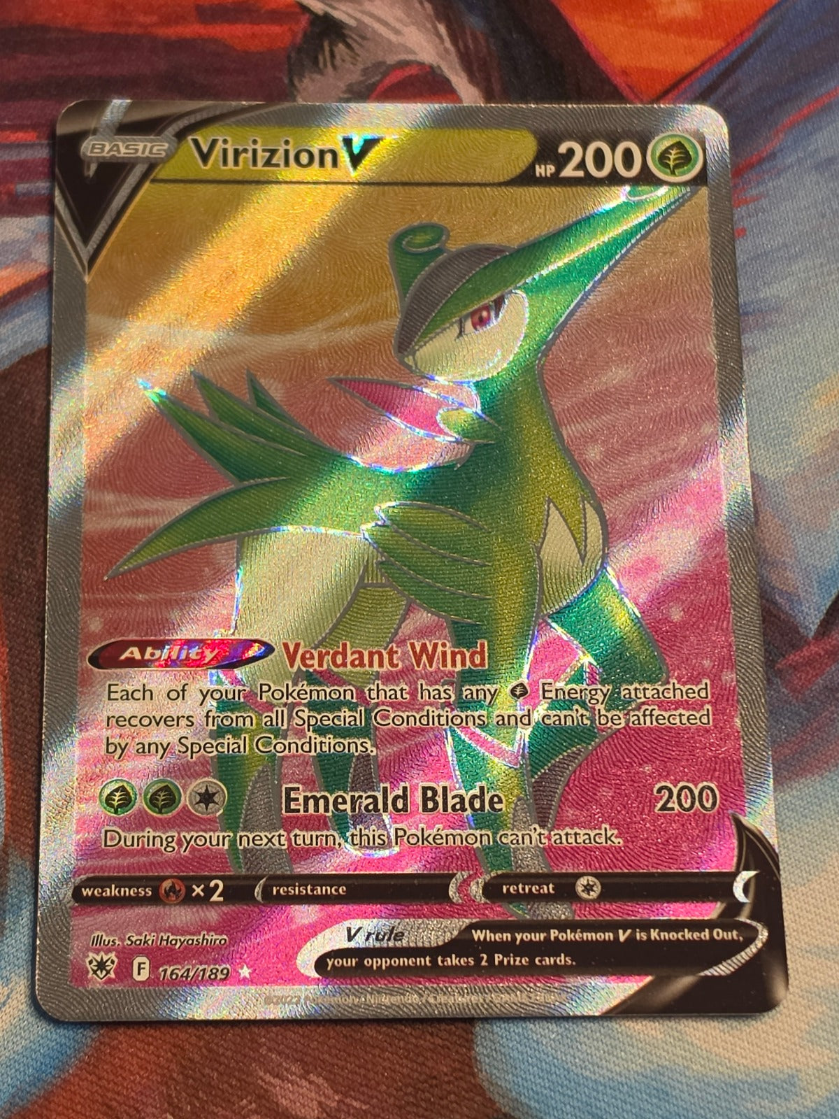 Virizion V (Full Art) Ultra Rare SWSH10: Astral Radiance 164/189 NM-/LP+ Pokemon