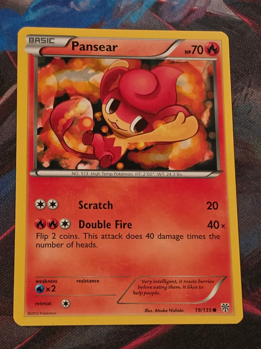 Pansear - 19/135 - Plasma Storm - Common - LP - Pokemon