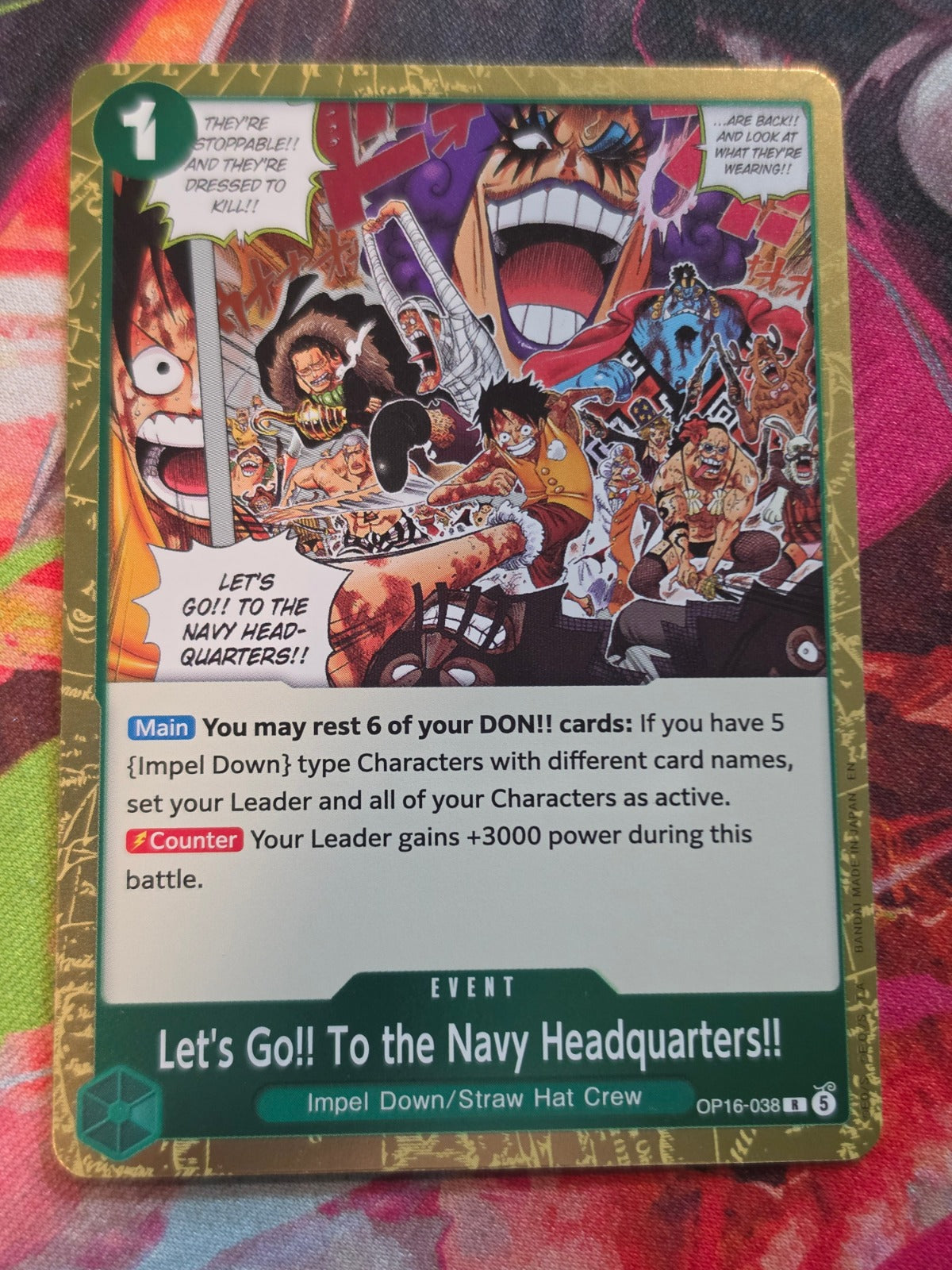 Let's Go!! To the Navy Headquarters.. R The Time of Battle OP16-038 NM One Piece