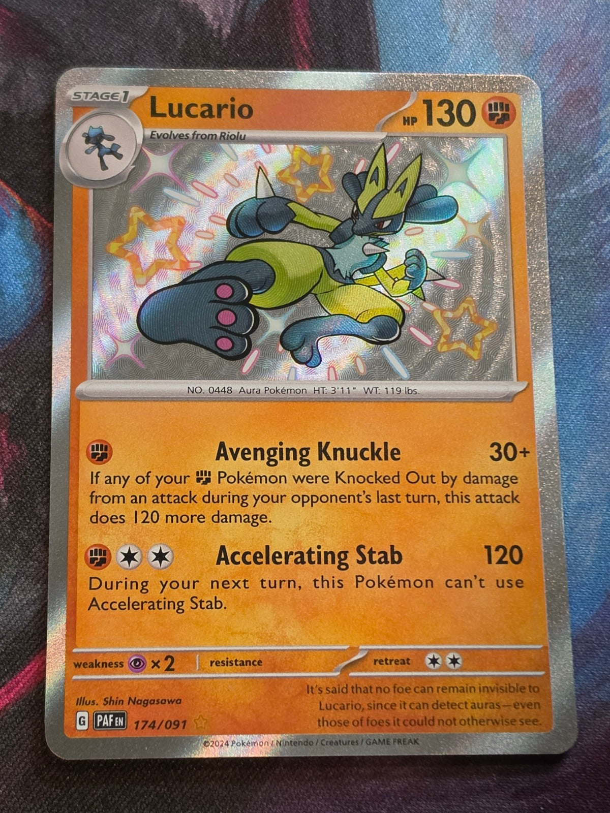 Lucario Shiny Rare Paldean Fates 174/091 NM Pokemon
