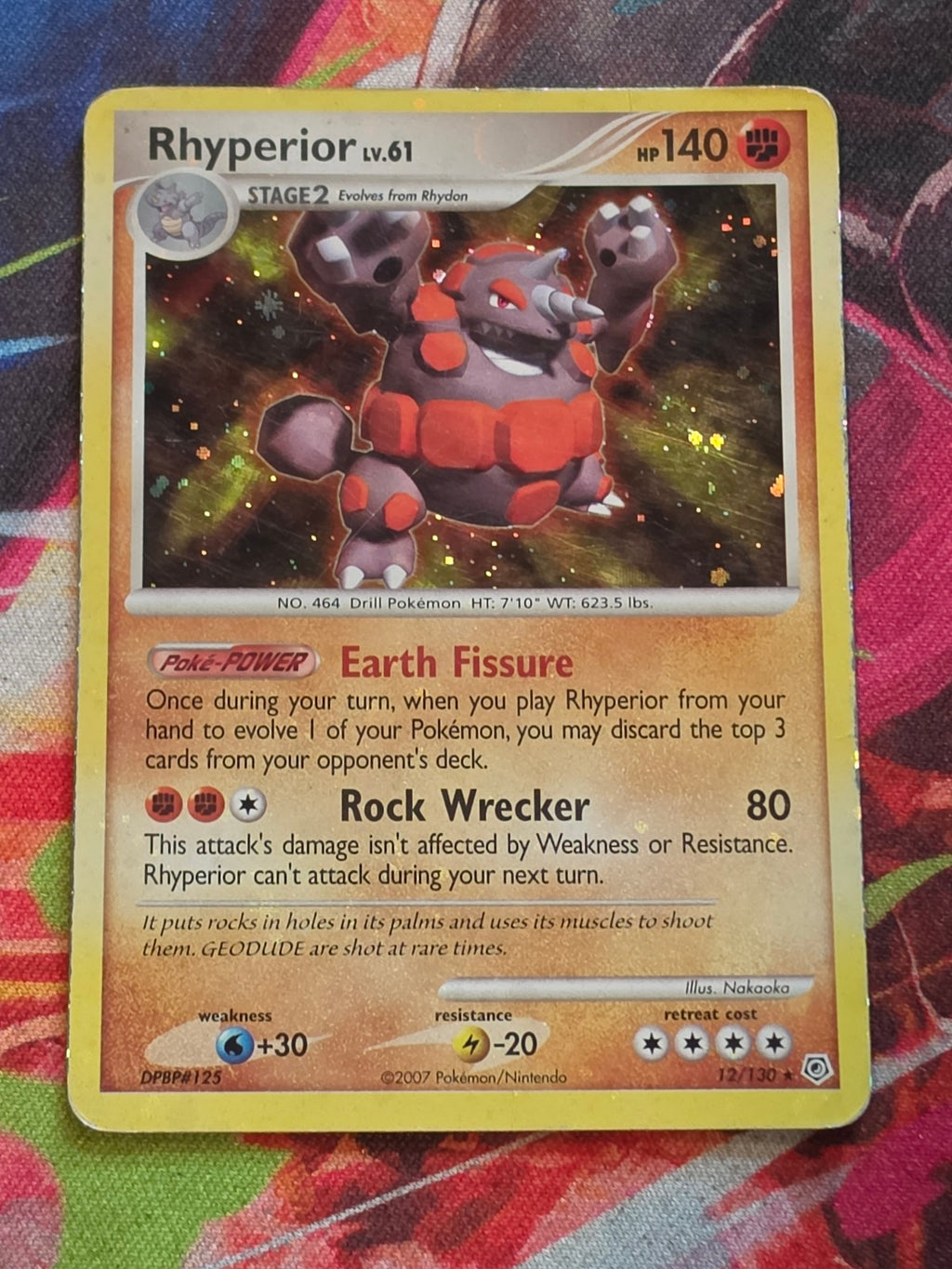 Rhyperior - 12/130 - Diamond and Pearl - Holo Rare - HP Pokemon