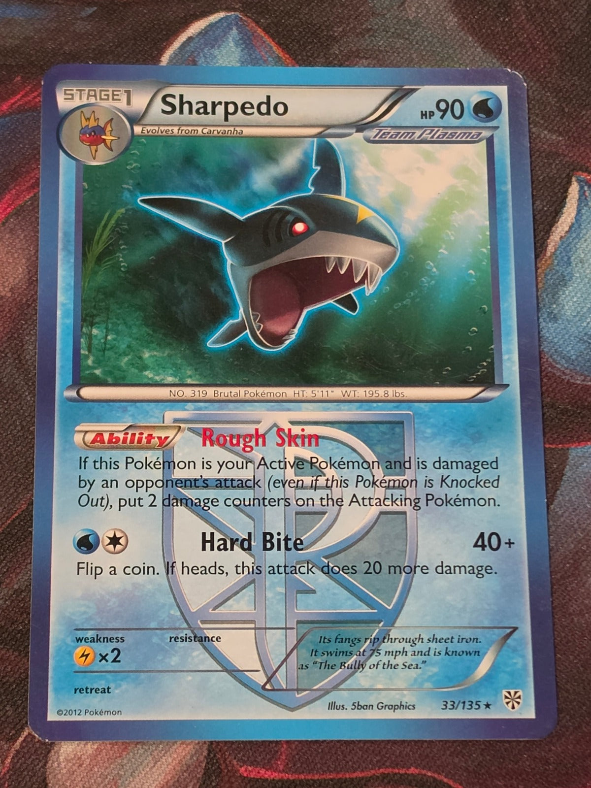 Sharpedo (Team Plasma) - 33/135 - Plasma Storm - Rare - LP - Pokemon