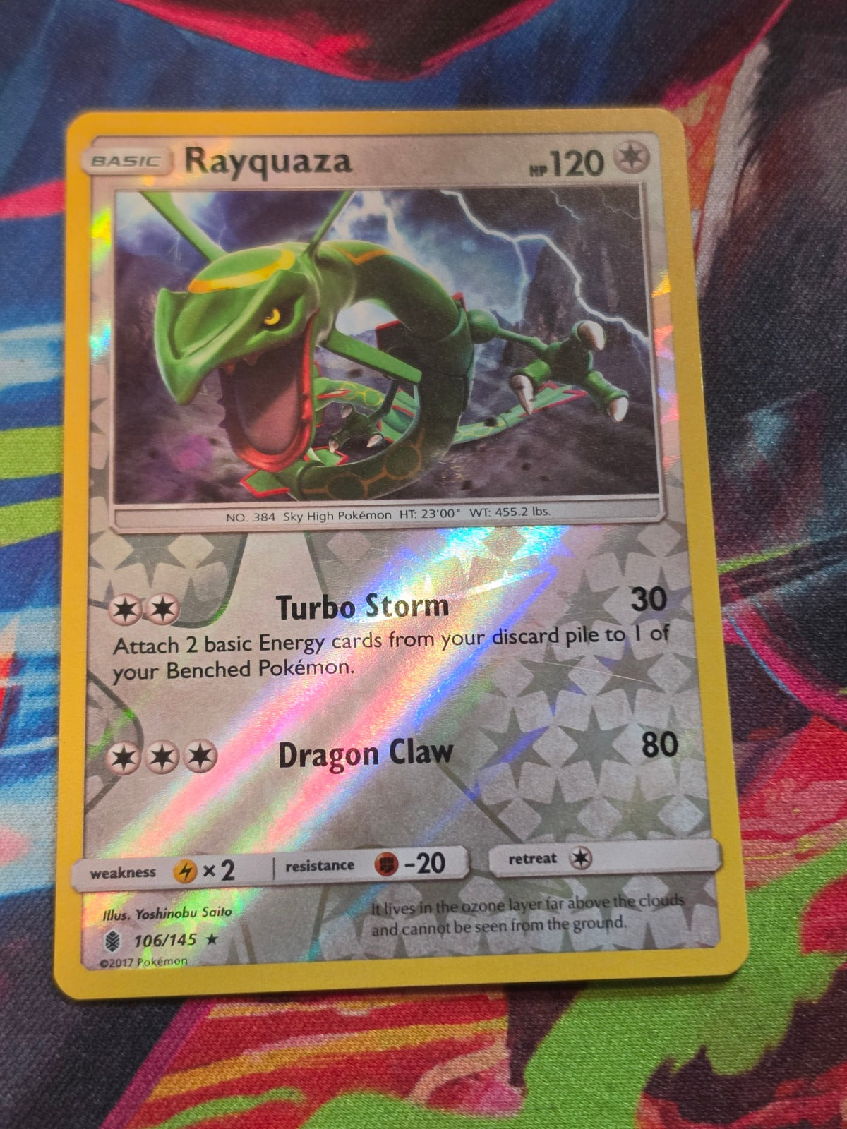 Rayquaza Rare Reverse Holo SM - Guardians Rising 106/145 LP+ Pokemon