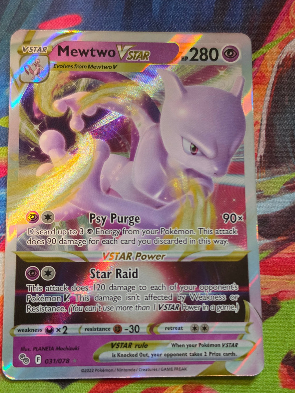 Mewtwo VSTAR Ultra Rare Pokemon GO 031/078 NM Pokemon