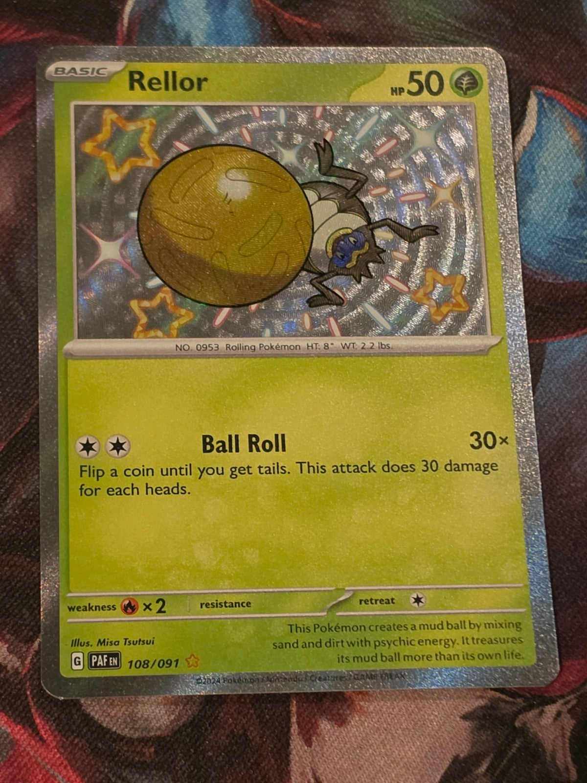 Rellor Shiny Rare Paldean Fates 108/091 NM Pokemon