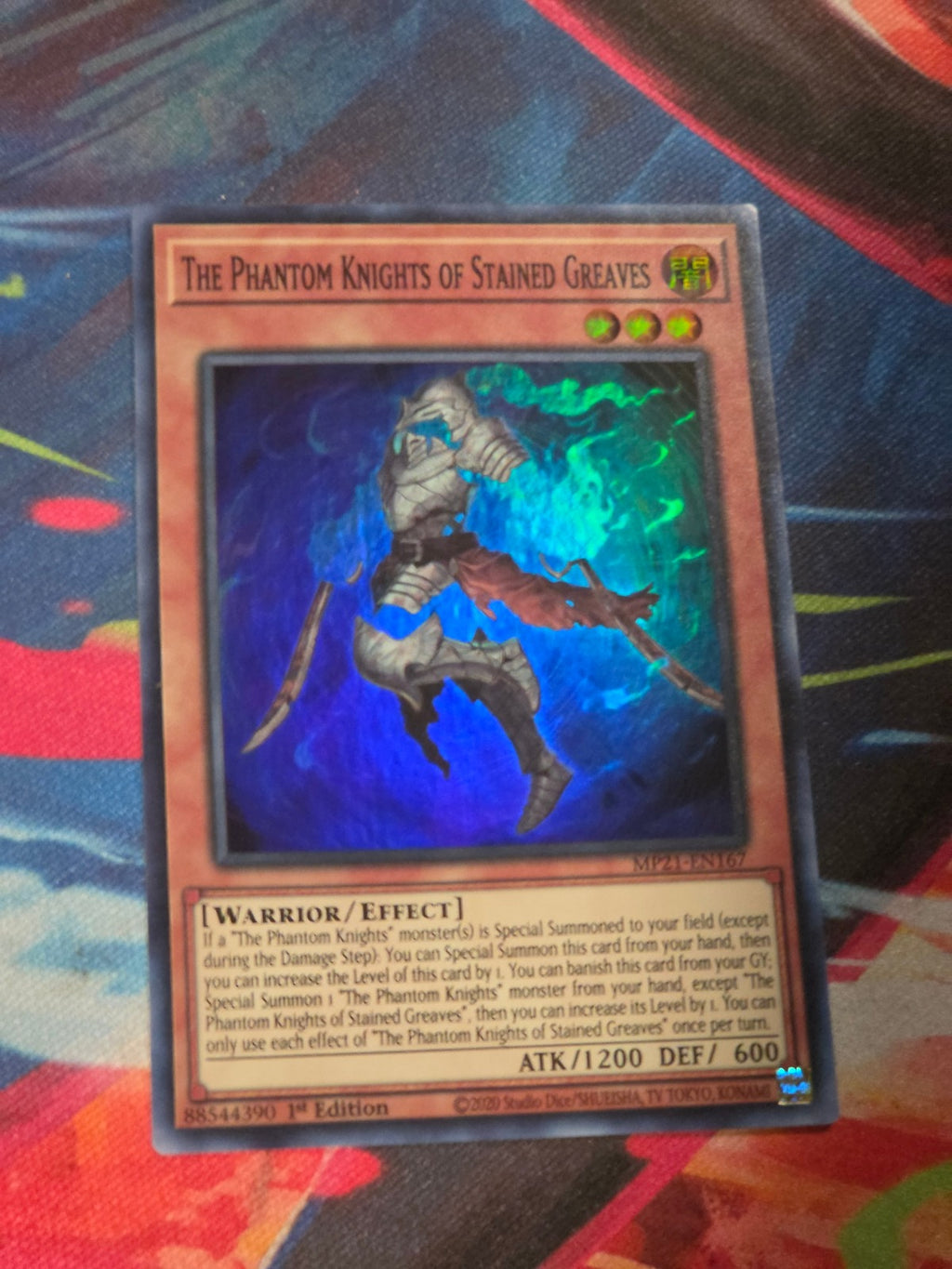 The Phantom Knights of Stained Greaves Super Rare 2021 Tin of Ancient Battles MP21-EN167 1st Edition LP Yu-Gi-Oh!