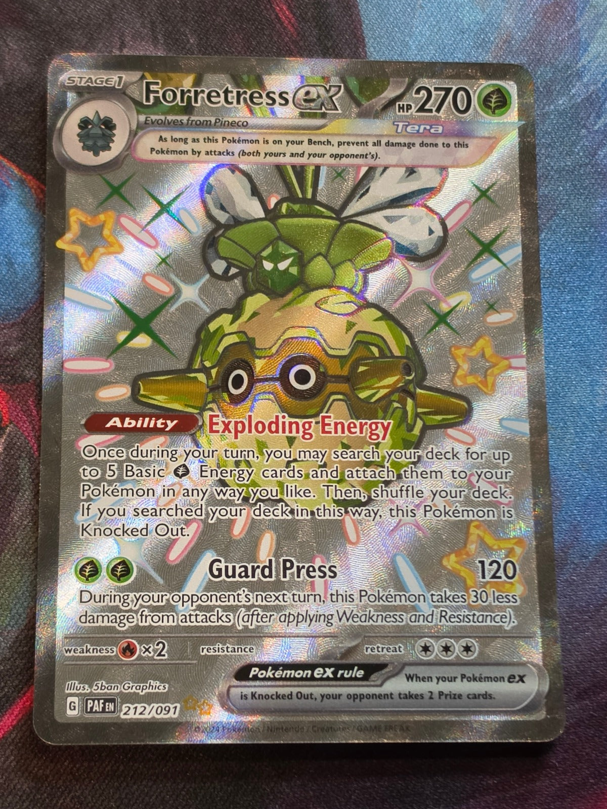 Forretress ex Shiny Ultra Rare Paldean Fates 212/091 NM Pokemon