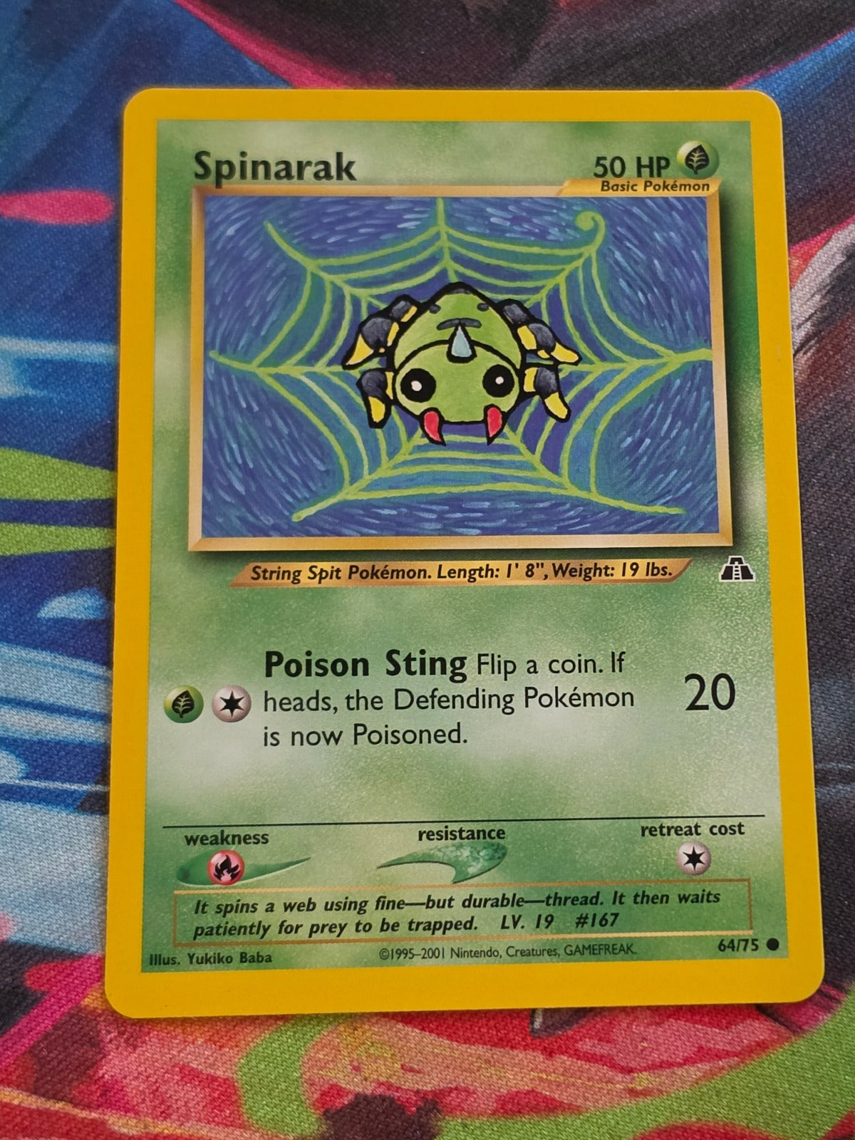 Spinarak - 64/75 - Neo Discovery - Common - Unlimited - NM Pokemon