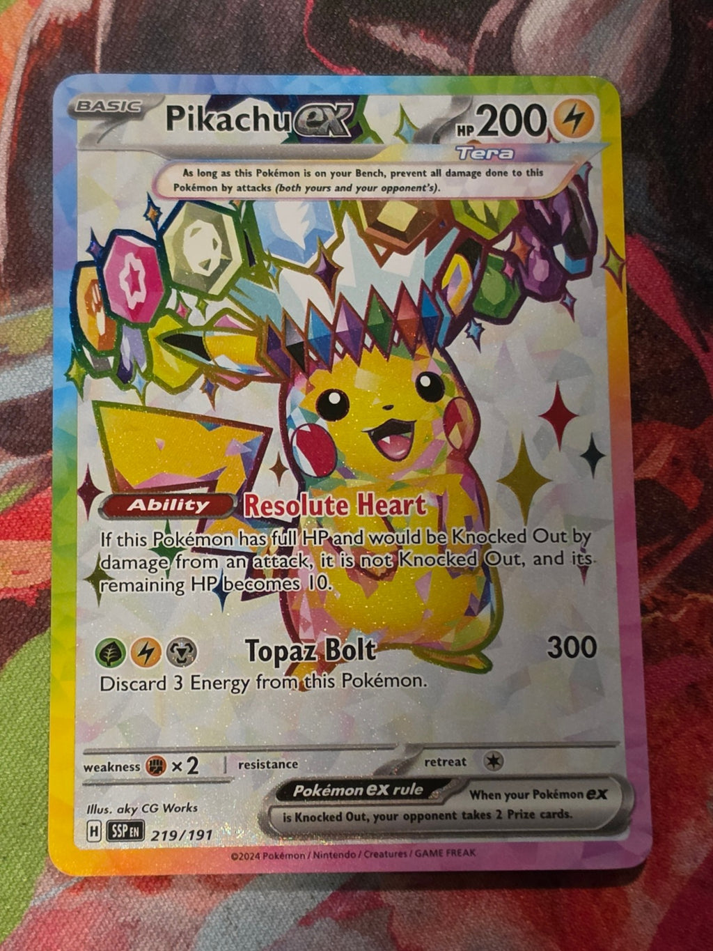 Pikachu ex Ultra Rare SV08: Surging Sparks 219/191 NM Pokemon