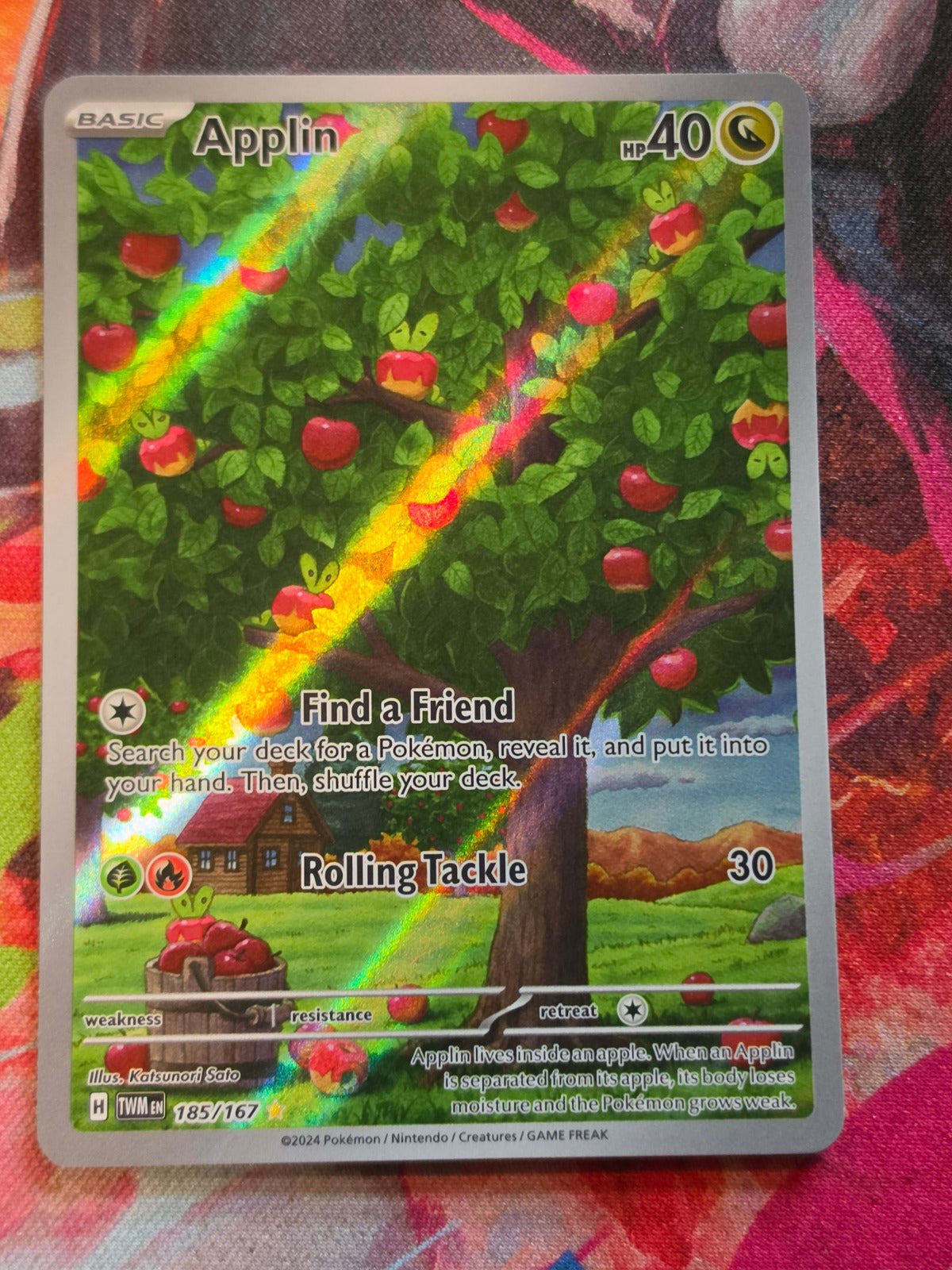 Applin Illustration Rare SV06: Twilight Masquerade 185/167 NM Pokemon